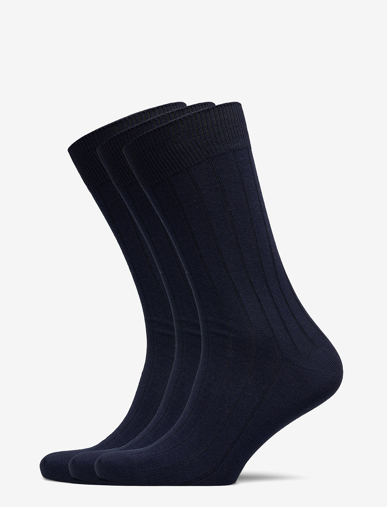 Selected Homme - SLHPETE 3-PACK COTTON RIB SOCK NOOS - navy blazer - 0
