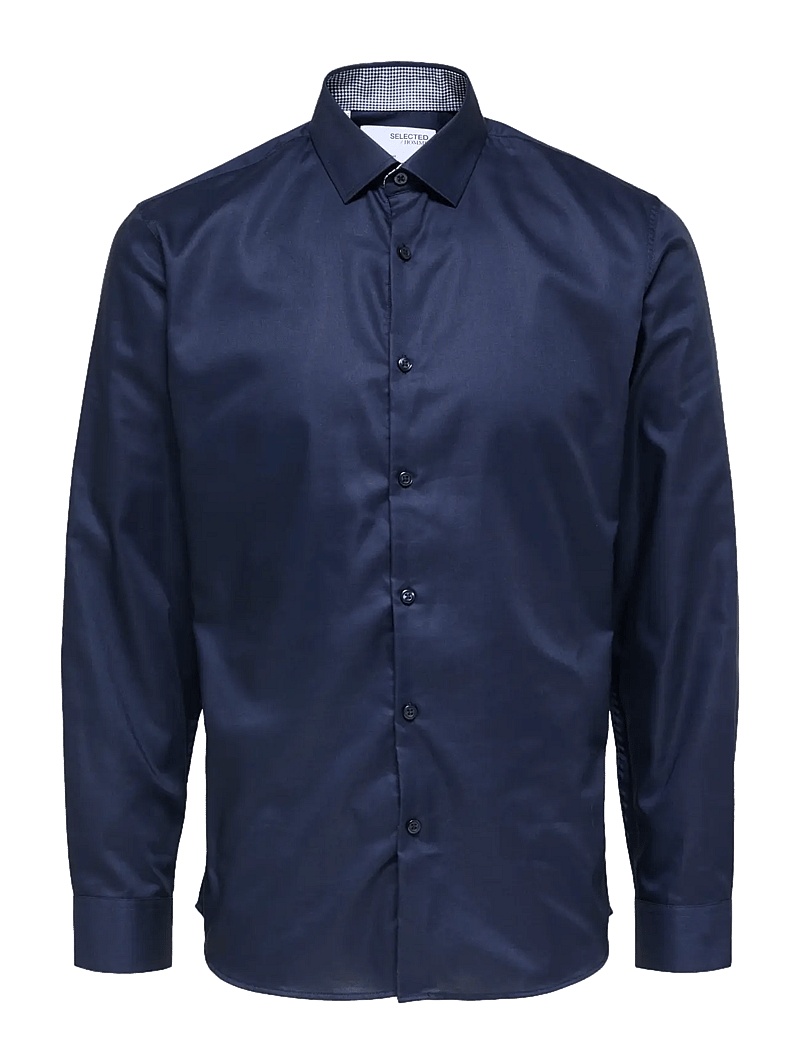 Selected - SLHSLIMNEW-MARK SHIRT LS B NOOS - casual skjortor - navy blazer - 1