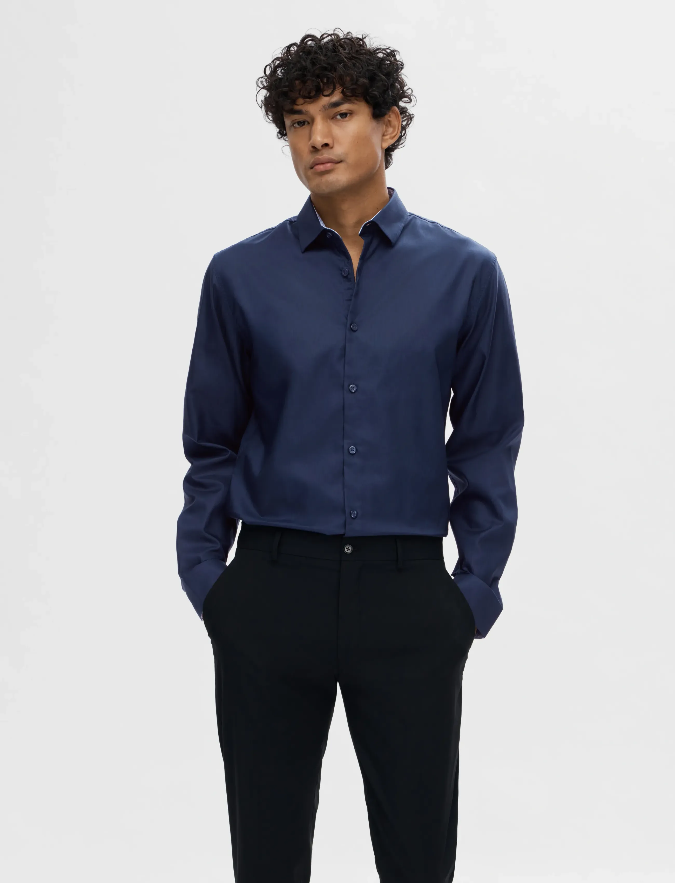 Selected SLHSLIMNEW-MARK SHIRT LS B NOOS - Casual Hemden - NAVY BLAZER / blue