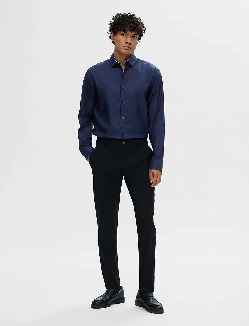 Selected - SLHSLIMNEW-MARK SHIRT LS B NOOS - casual skjortor - navy blazer - 3