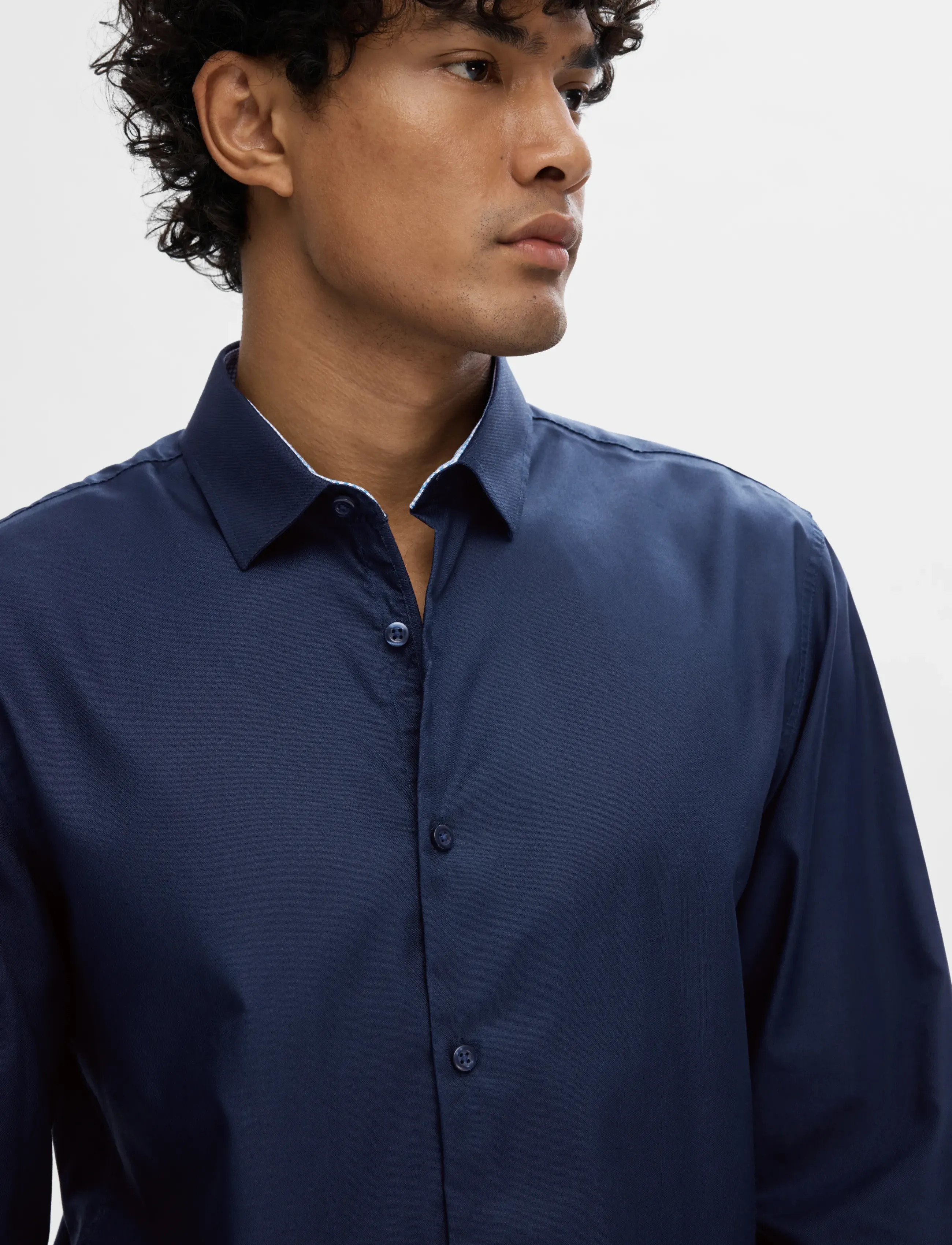 Selected - SLHSLIMNEW-MARK SHIRT LS B NOOS - navy blazer - 4