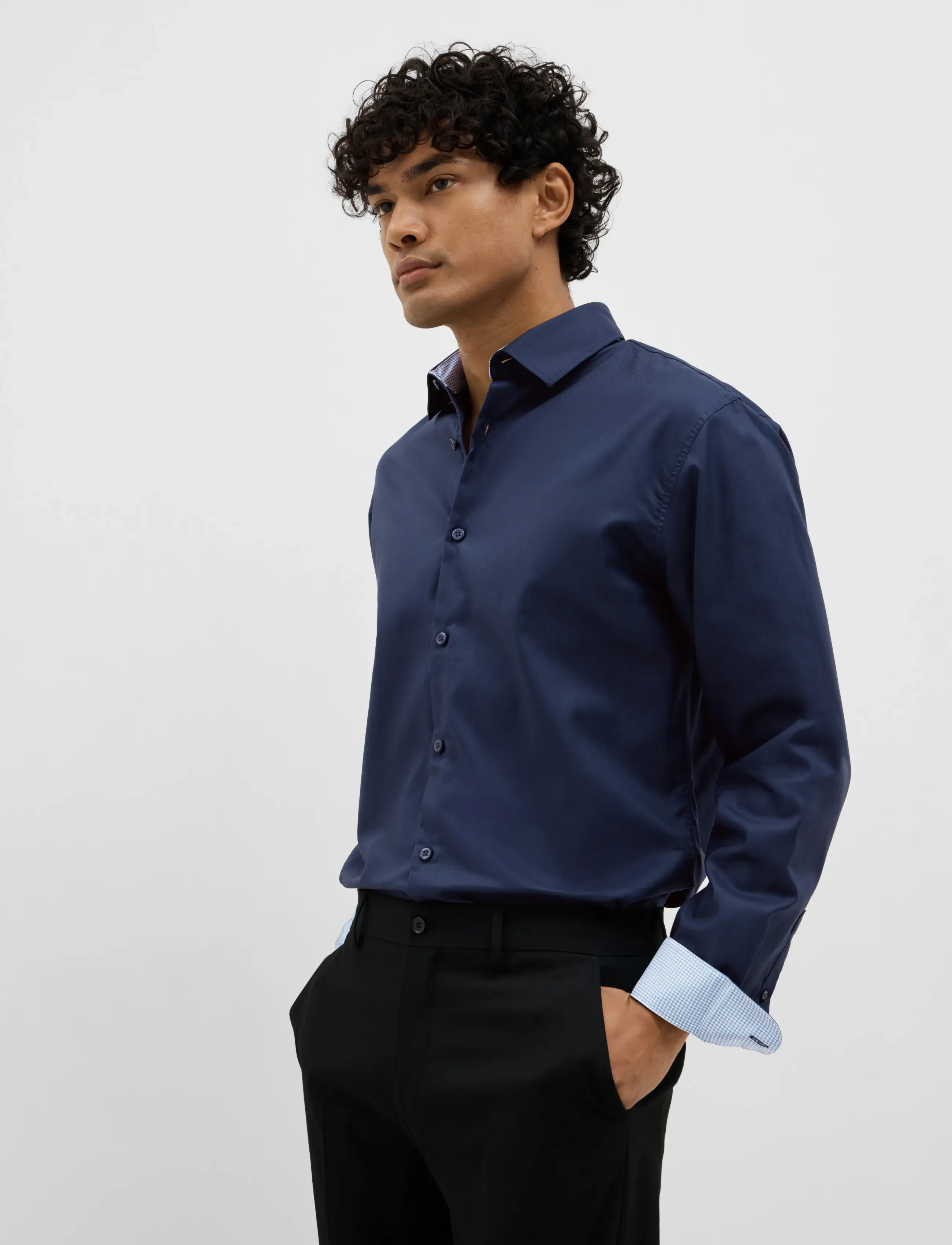 Selected - SLHSLIMNEW-MARK SHIRT LS B NOOS - navy blazer - 5