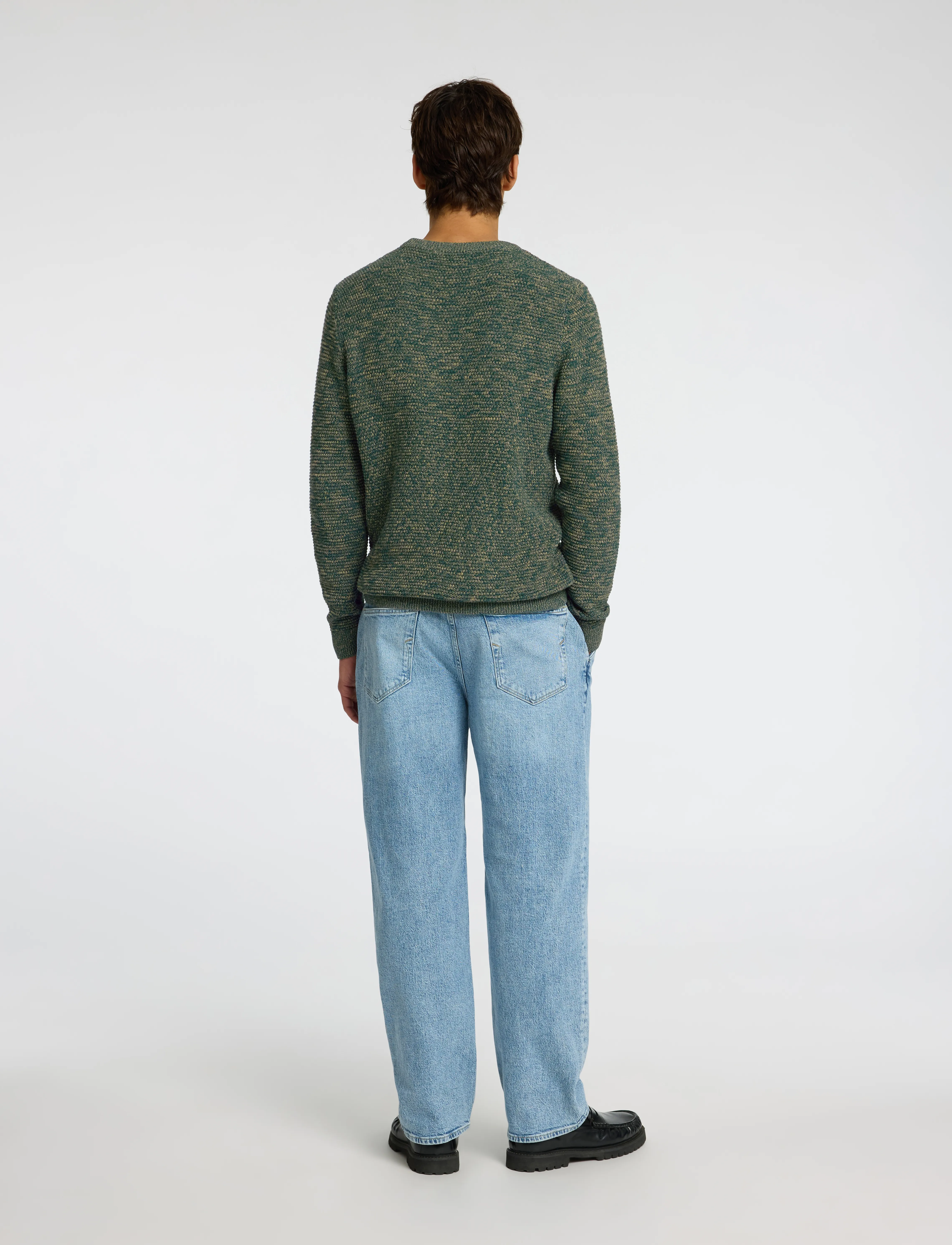 Selected - SLHVINCE LS KNIT BUBBLE CREW NECK W - rain forest - 2