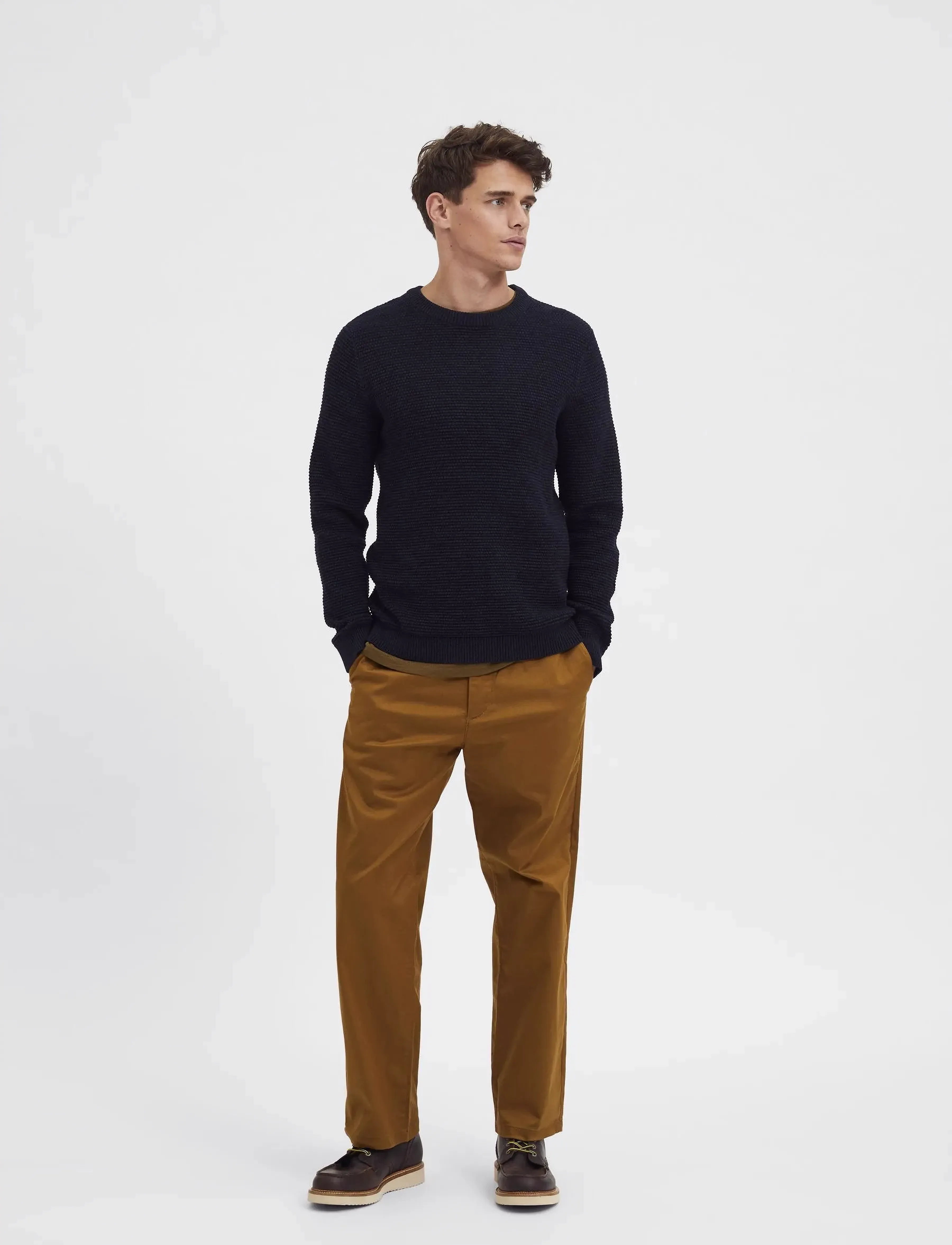Selected - SLHVINCE LS KNIT BUBBLE CREW NECK W - salute - 4