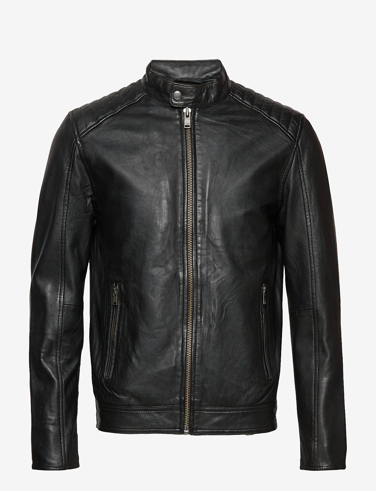 Selected Homme - SLH R-03 RACER  LEATHER JKT W - black - 0
