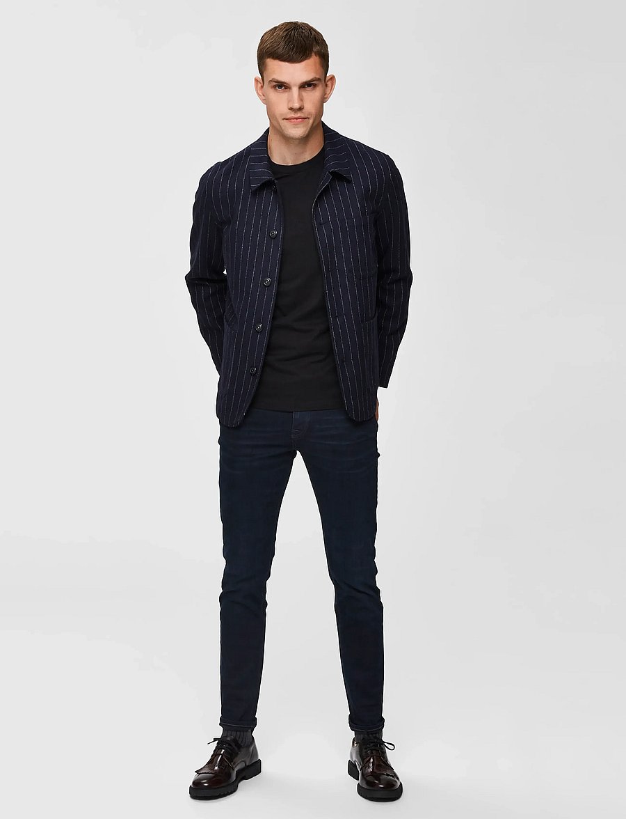 Selected - SLM175-SLIMLEON 6155 BB SUPER JNS NOOS - slim fit jeans - blue black denim - 4