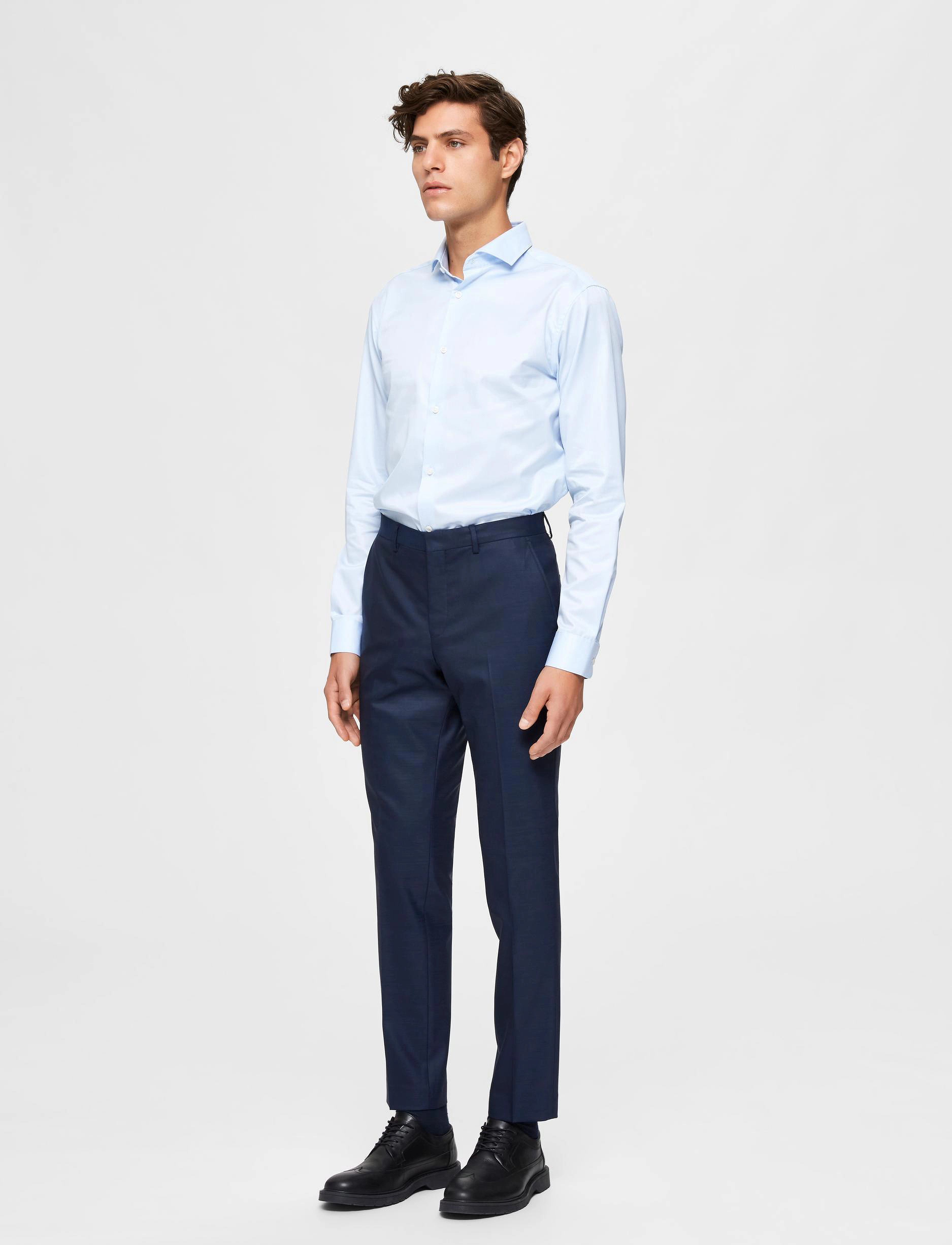 Selected - SLHSLIM-MYLOSTATE FLEX DK BL TRS B NOOS - jakkesætsbukser - dark blue - 4