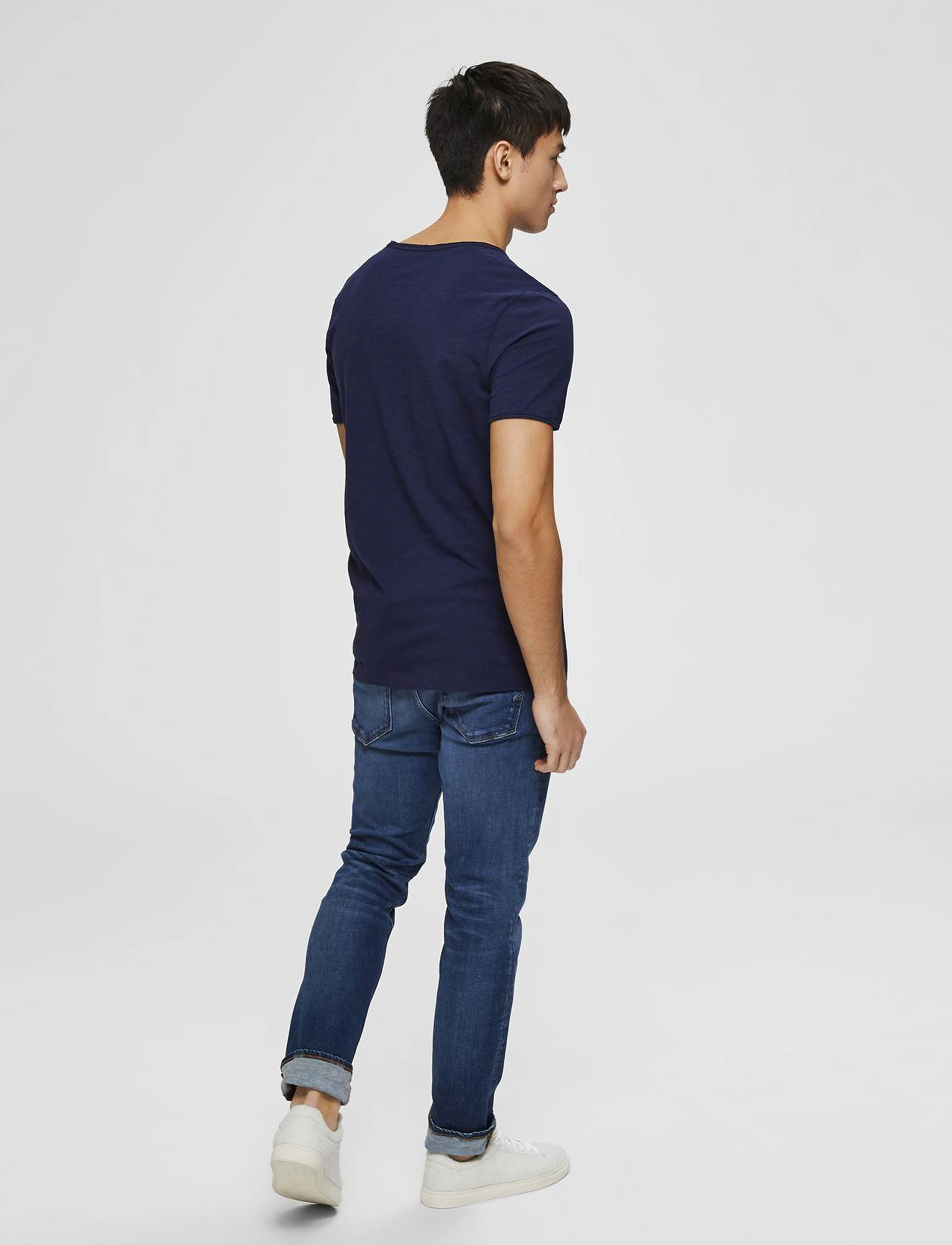 Selected - SLHMORGAN SS O-NECK TEE W - maritime blue - 3
