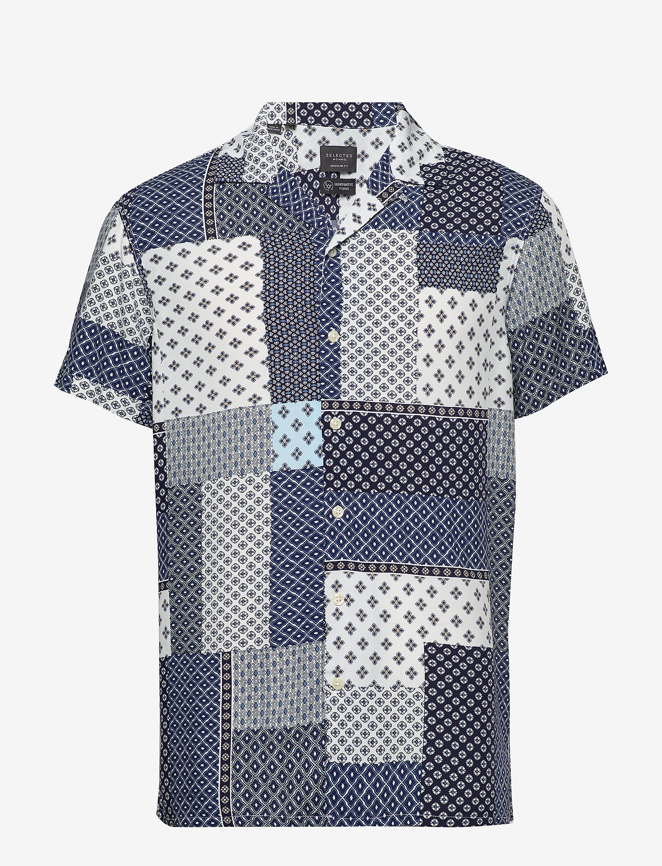 Selected Homme - SLHREGFUSE SHIRT SS AOP B - bluestone - 0