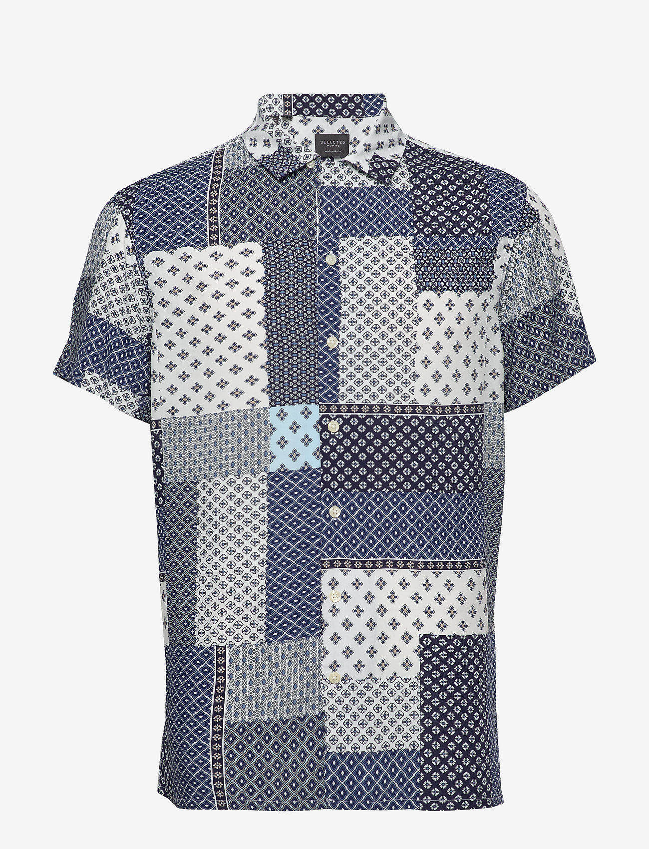 Selected Homme - SLHREGFUSE SHIRT SS AOP B - bluestone - 2