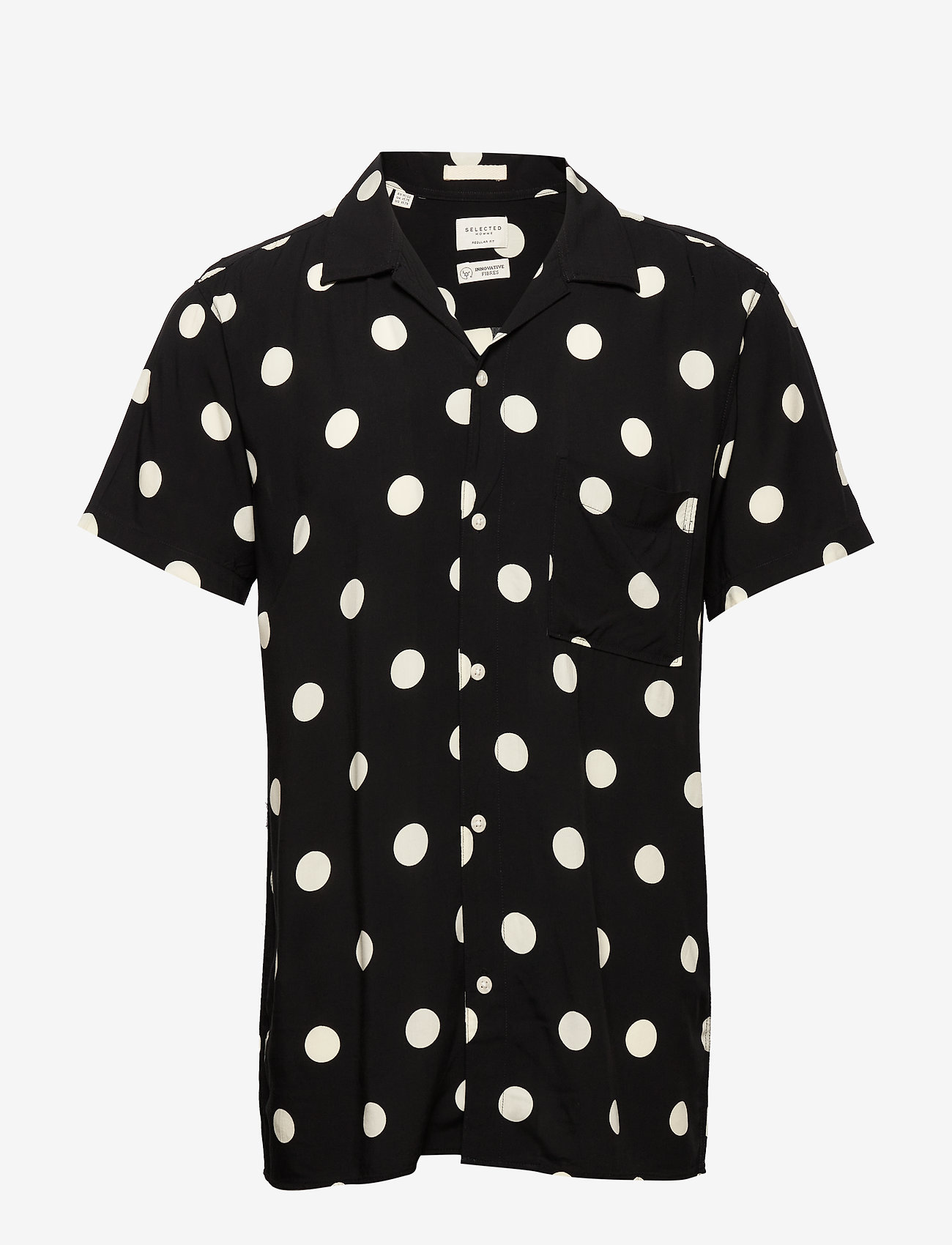 Selected Homme - SLHREGDOT SHIRT SS AOP W - black - 0
