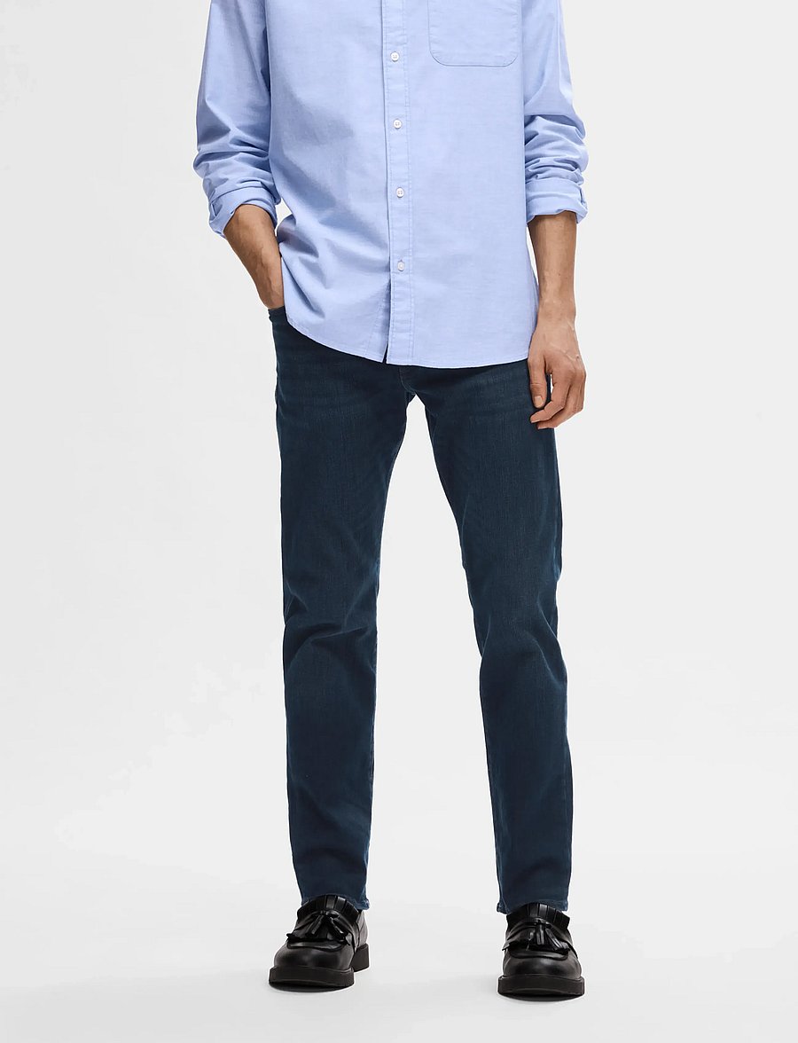 Selected - SLH196-STRAIGHT SCOTT 6155 BB JNS NOOS - normale jeans - blue black denim - 0