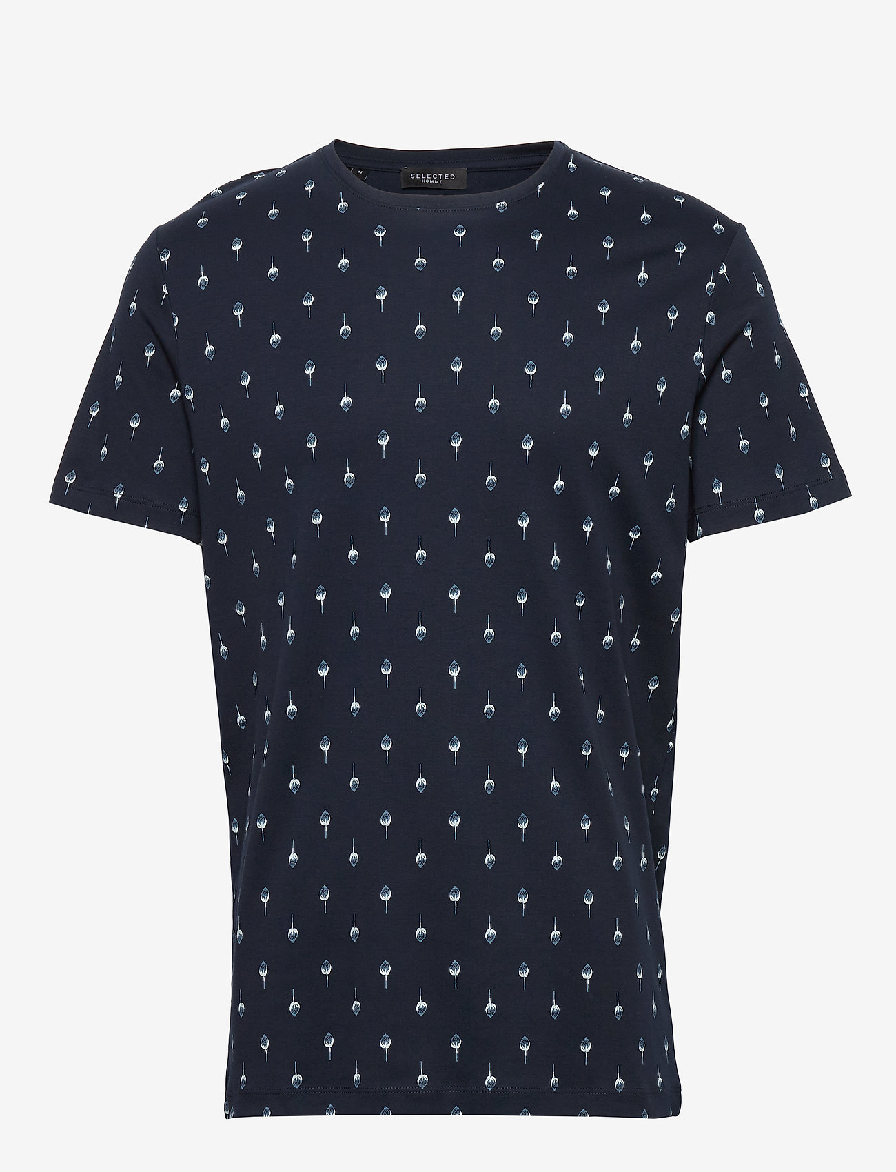 Selected Homme - SLHSADE AOP SS O-NECK TEE B - sky captain - 0