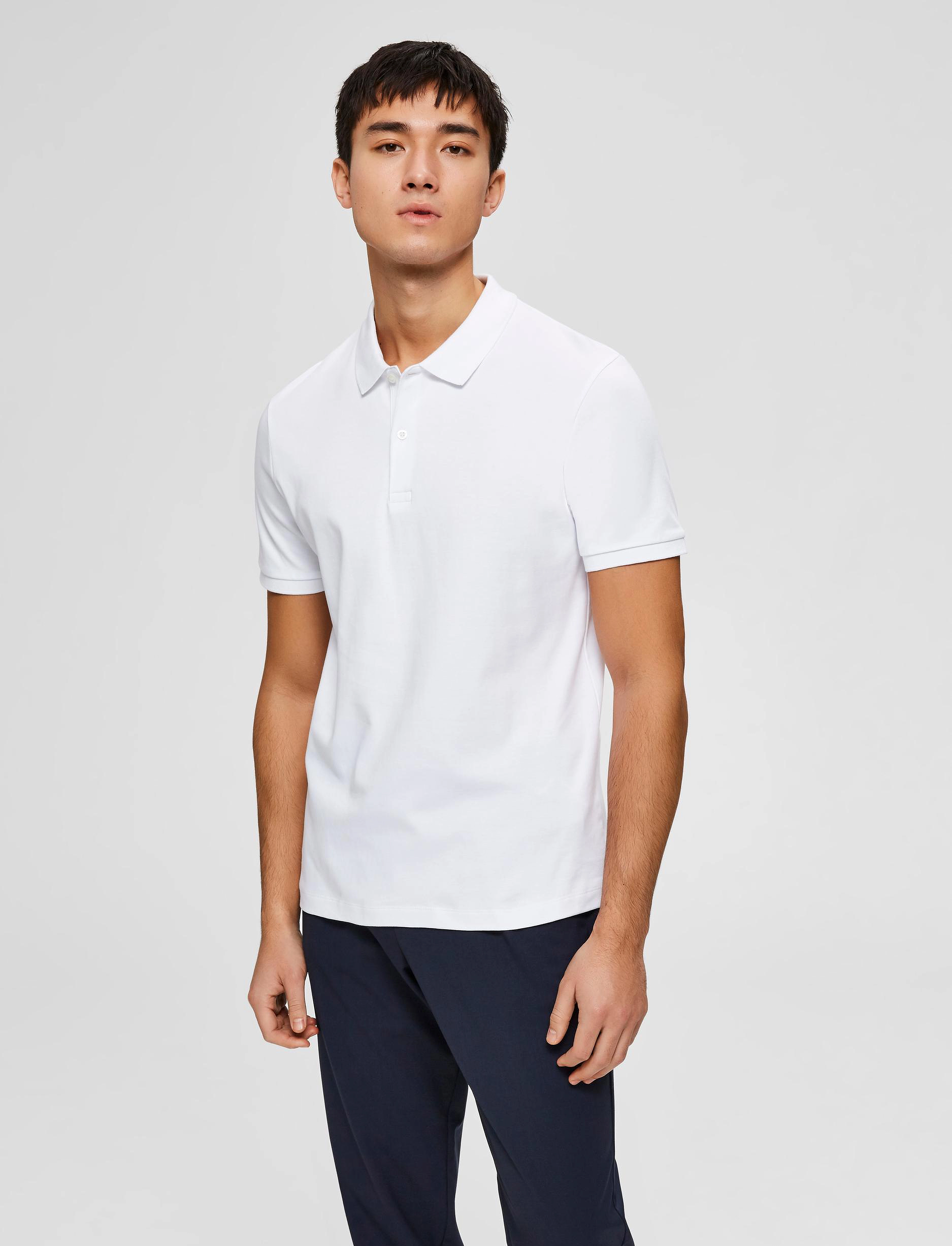 Selected Homme - SLHPARIS SS POLO B - bright white - 2