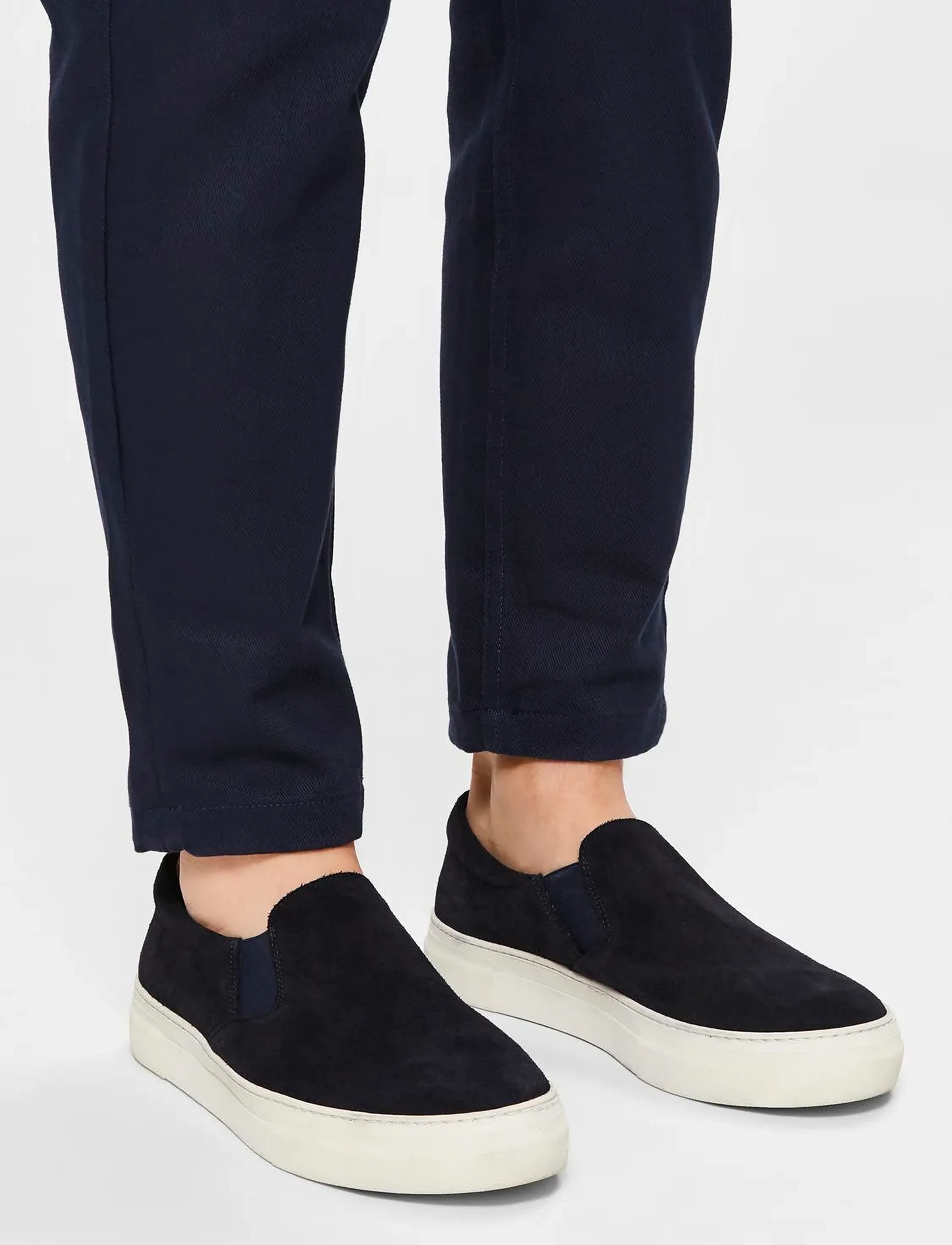 Selected Slhdavid Chunky Suede Slipon, 40, Black, Sneakers > Slip On-Sneakers, Herre