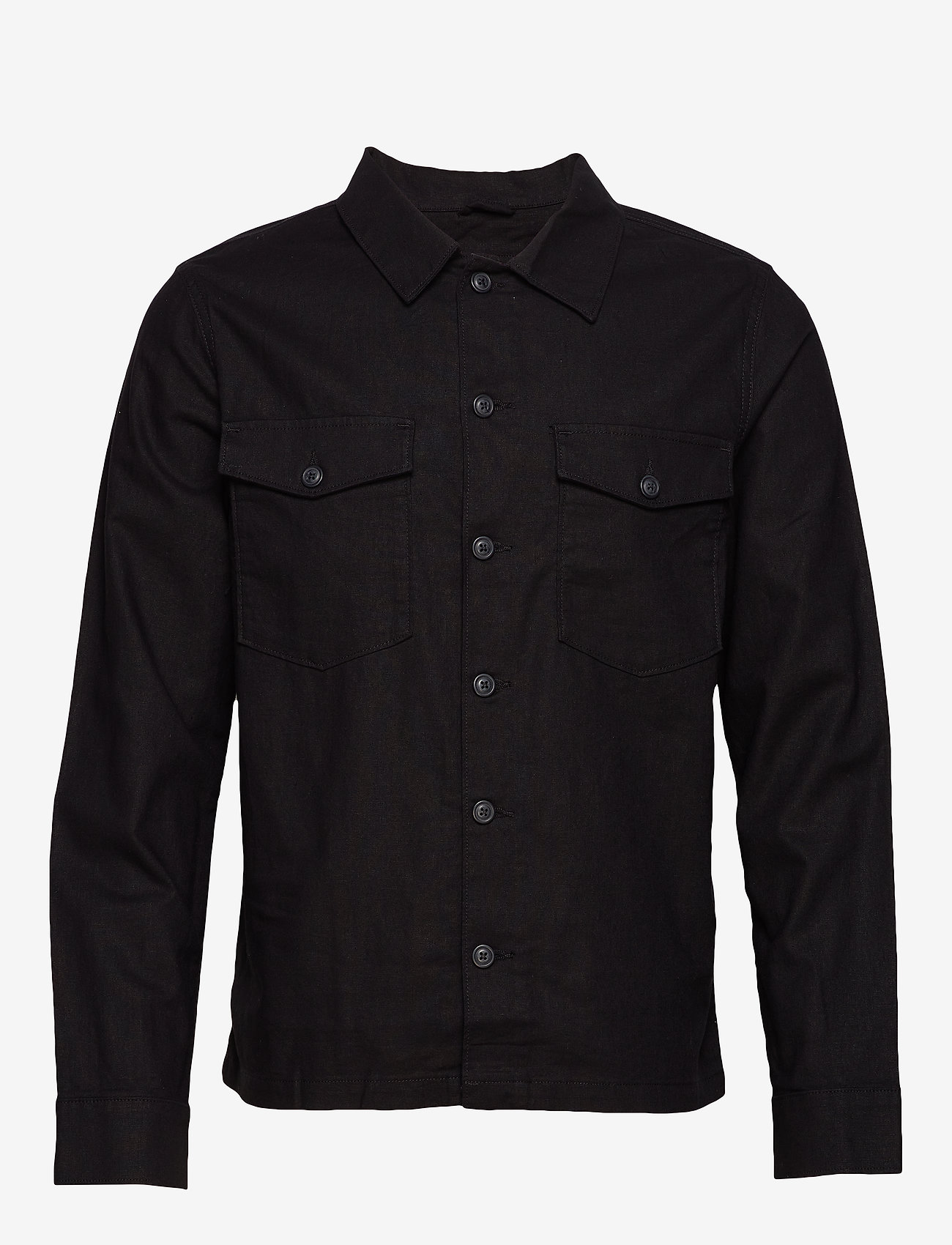 Selected Homme - SLHEAST LINEN OVERSHIRT W - black - 0