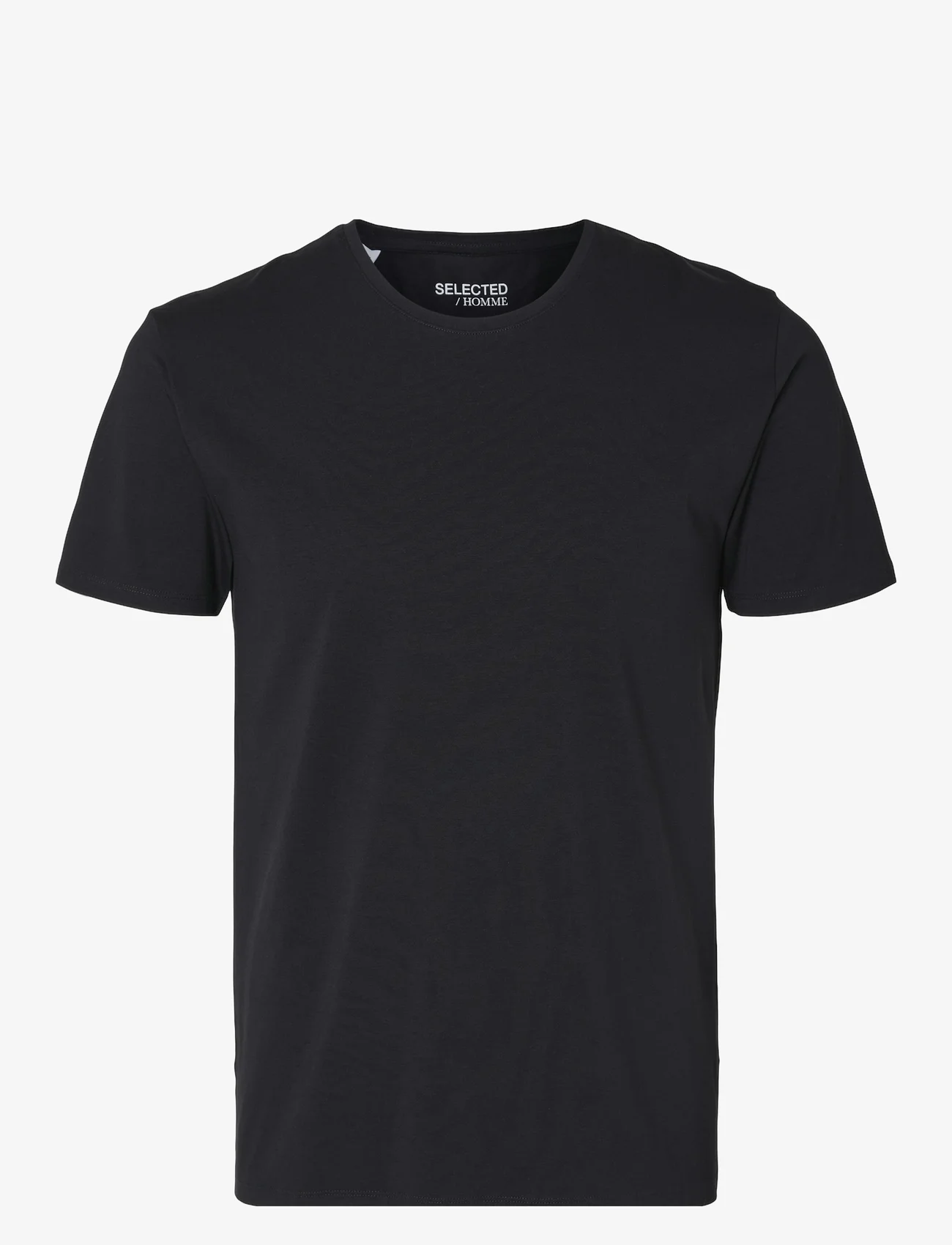 Selected Homme - SLHNEWPIMA SS O-NECK TEE B - lowest prices - black - 0