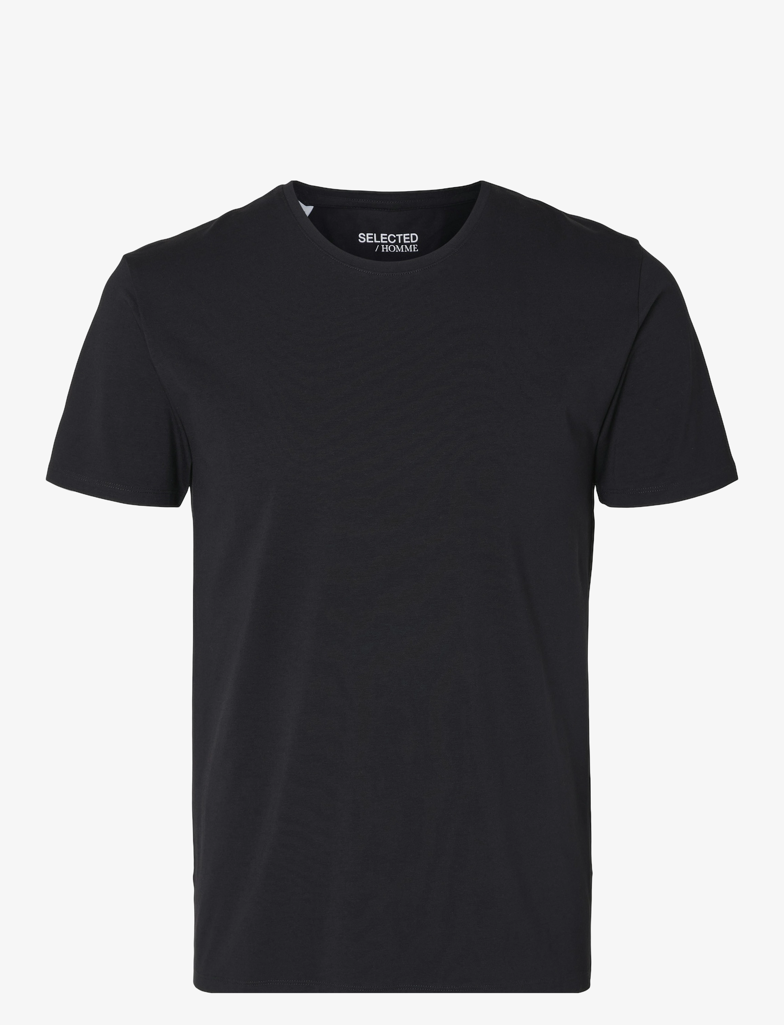 Selected SLMNEWPIMA SS O-NECK TEE NOOS - Kleidung - BLACK / black