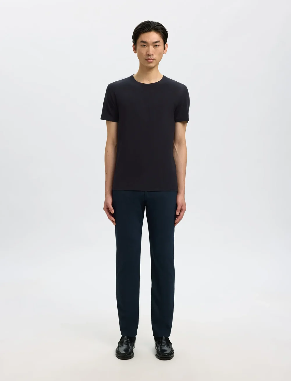 Selected - SLHNEWPIMA SS O-NECK TEE NOOS - kurzärmelig - black - 0