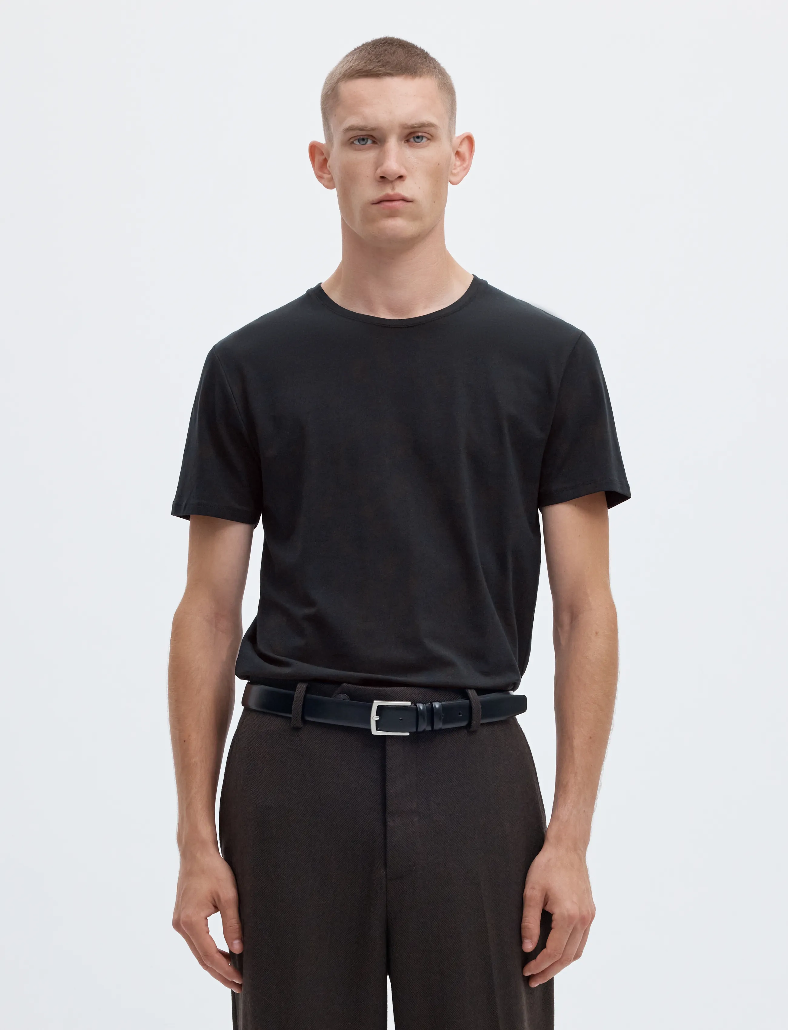 Selected SLMNEWPIMA SS O-NECK TEE NOOS - Vis alt - BLACK / black