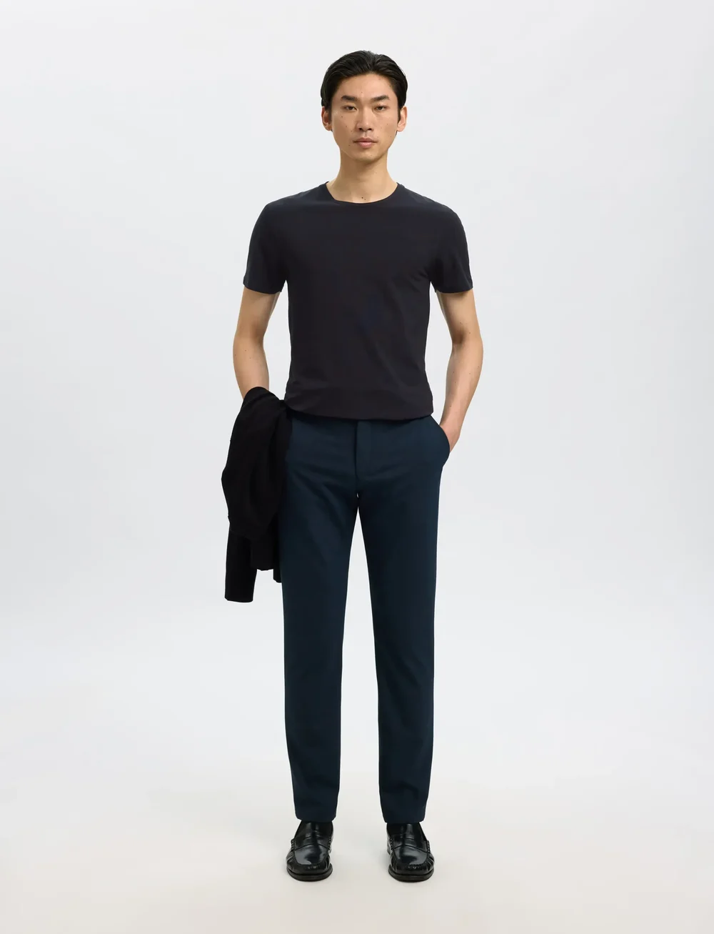 Selected - SLHNEWPIMA SS O-NECK TEE NOOS - kurzärmelig - black - 4