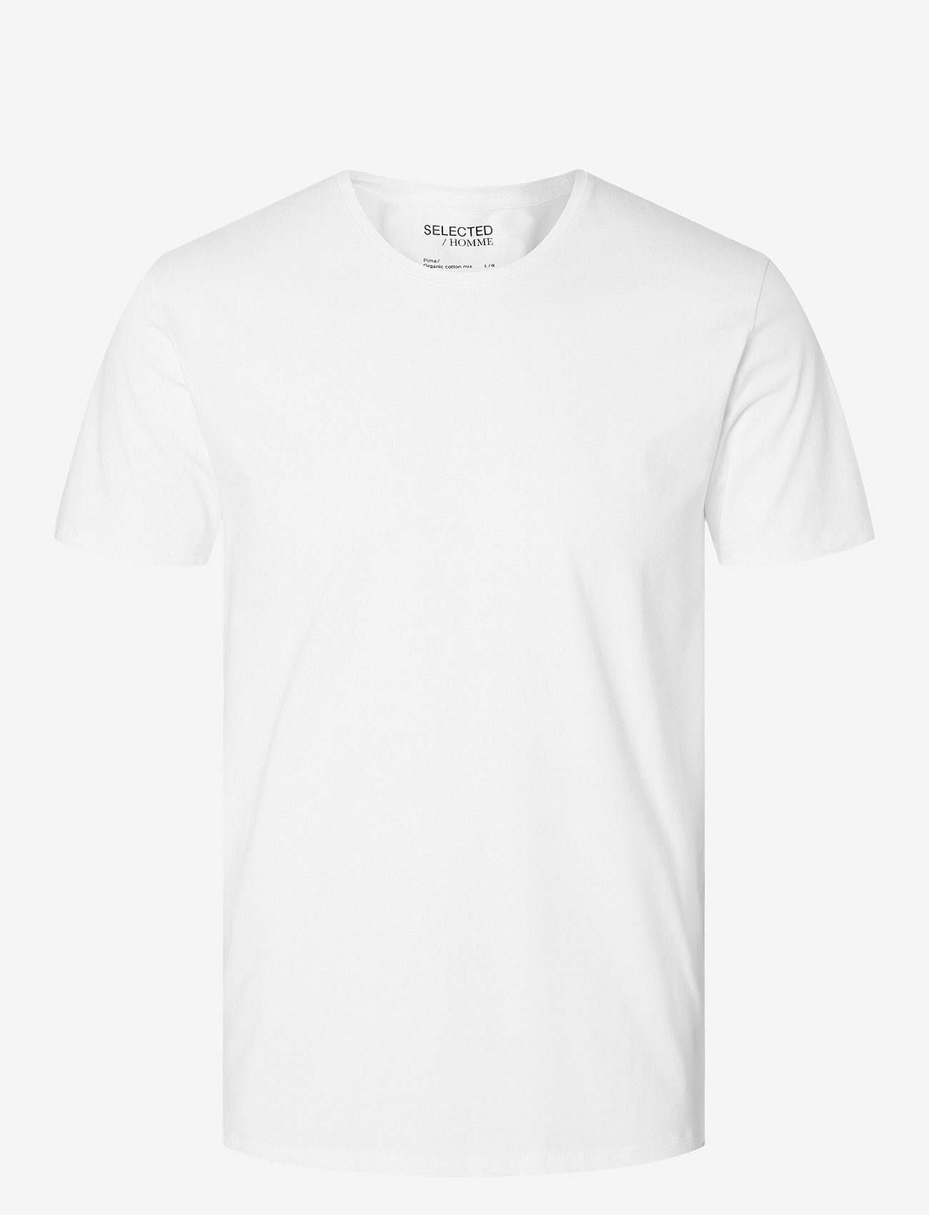 Selected Homme - SLHNEWPIMA SS O-NECK TEE NOOS - t-shirts - bright white - 0