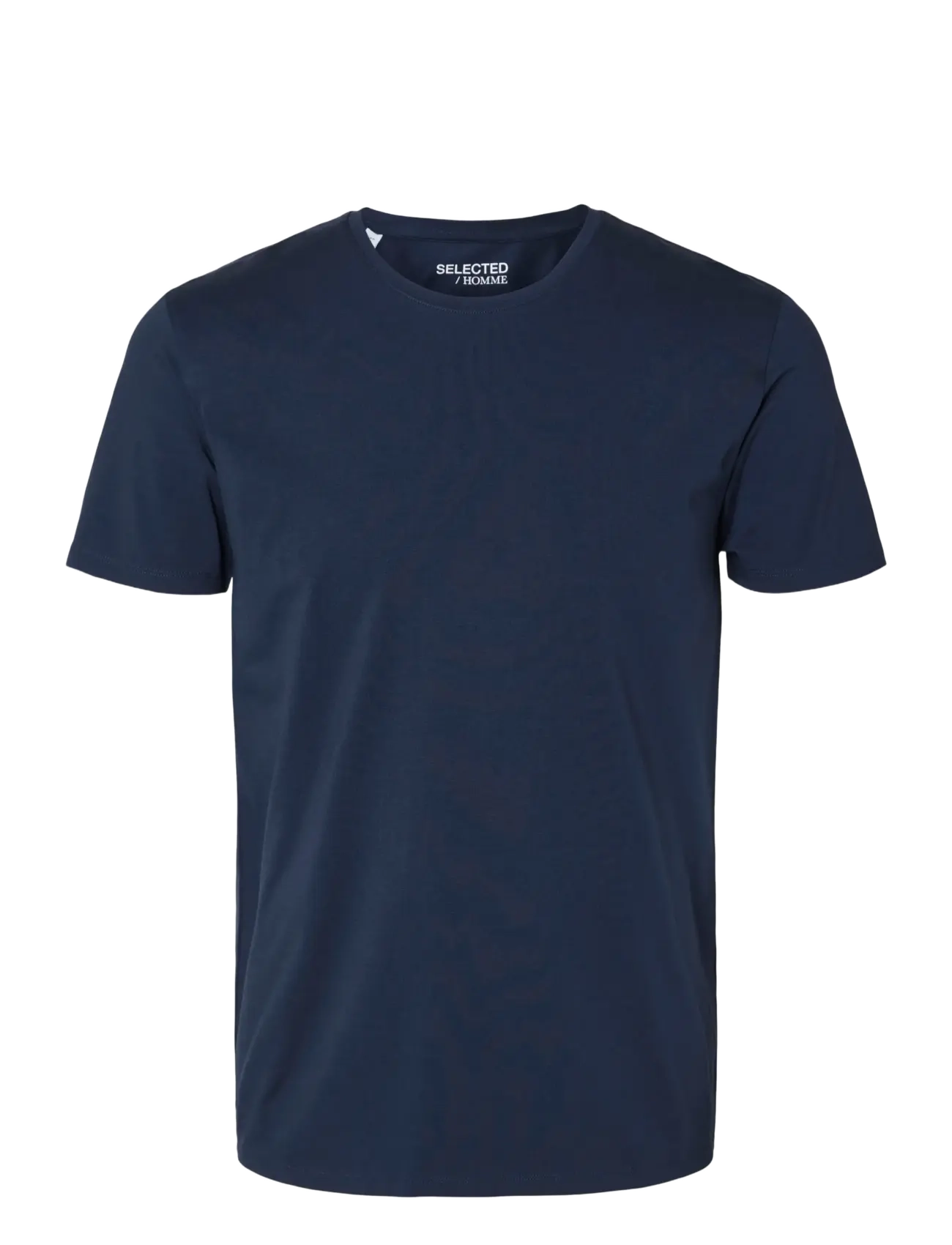 Selected SLMNEWPIMA SS O-NECK TEE NOOS - T-shirts - NAVY BLAZER / navy
