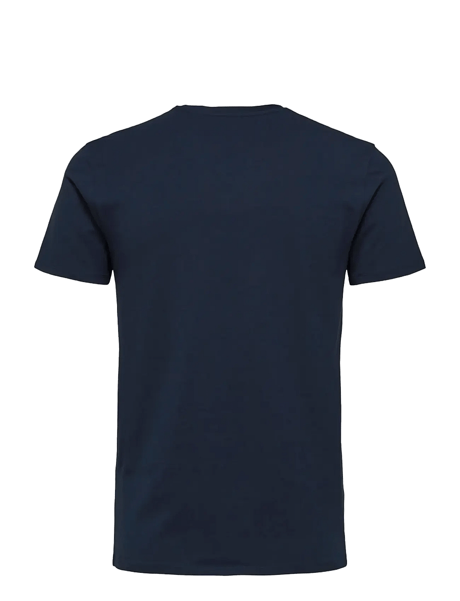 Selected - SLMNEWPIMA SS O-NECK TEE NOOS - kortärmade t-shirts - navy blazer - 2