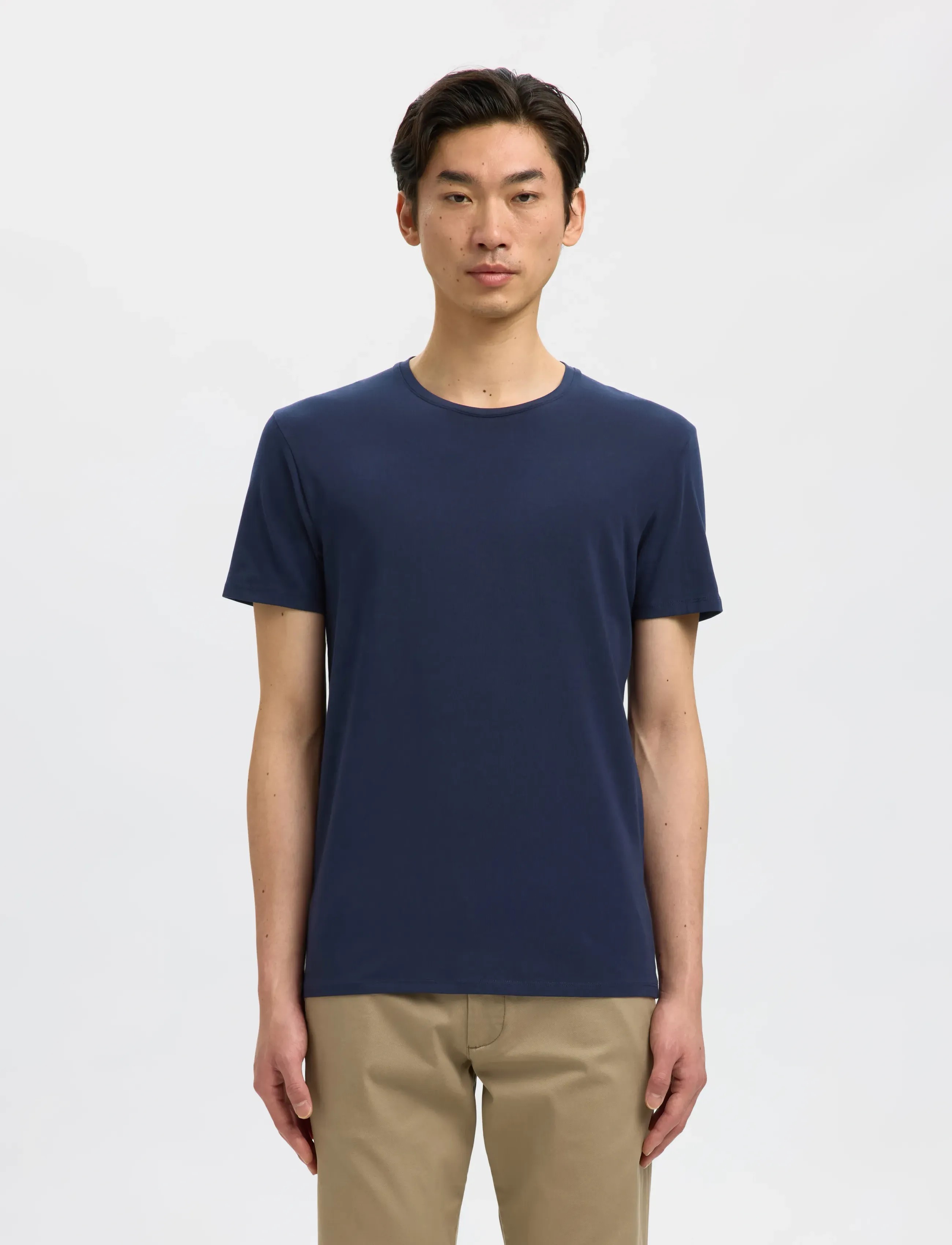 Selected SLMNEWPIMA SS O-NECK TEE NOOS - 4 for 3 - NAVY BLAZER / navy