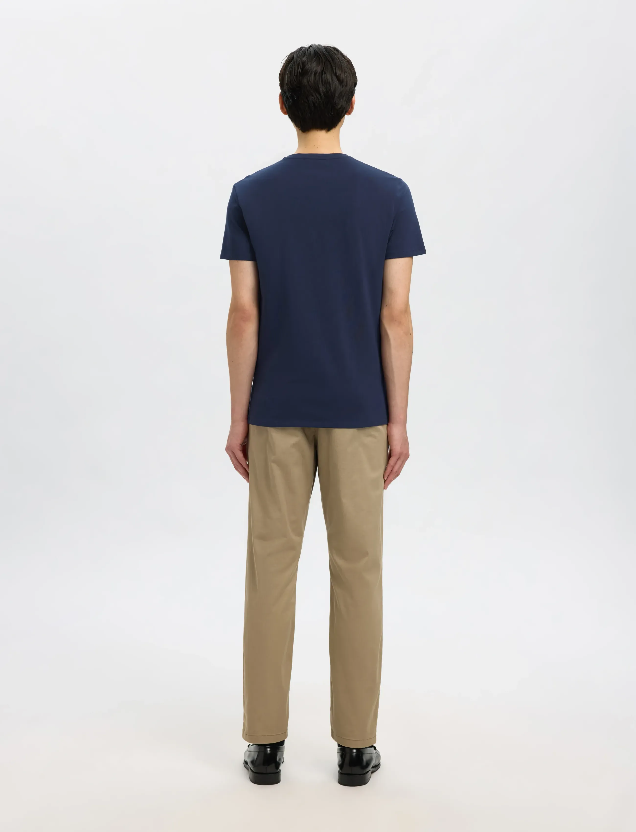Selected - SLMNEWPIMA SS O-NECK TEE NOOS - kurzärmelig - navy blazer - 3