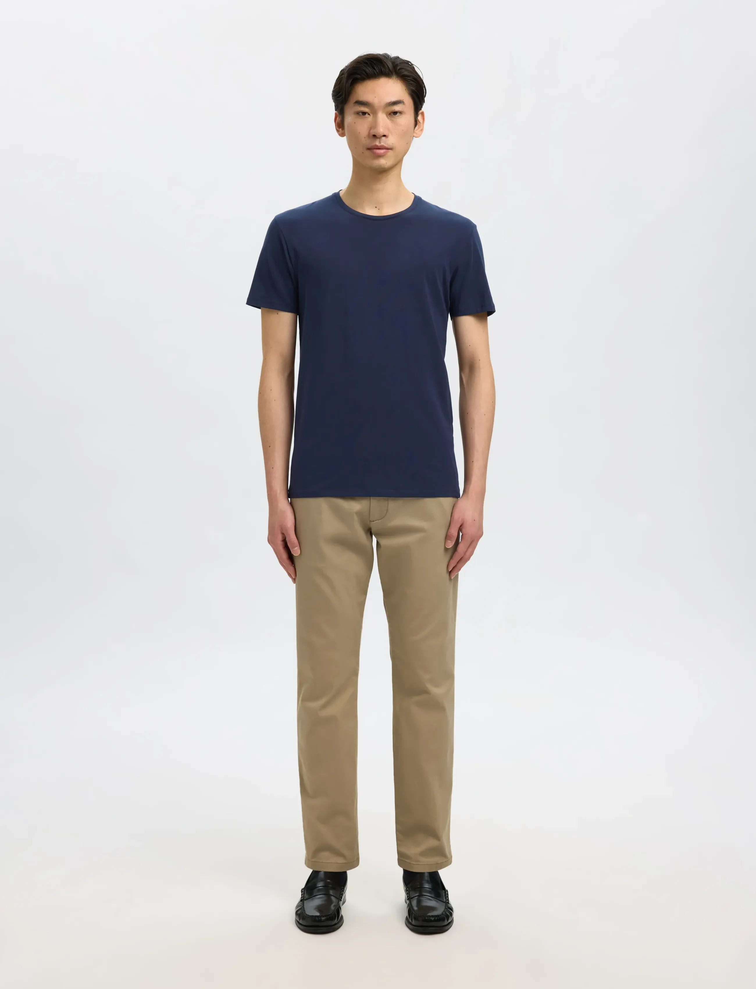 Selected - SLMNEWPIMA SS O-NECK TEE NOOS - kurzärmelig - navy blazer - 4