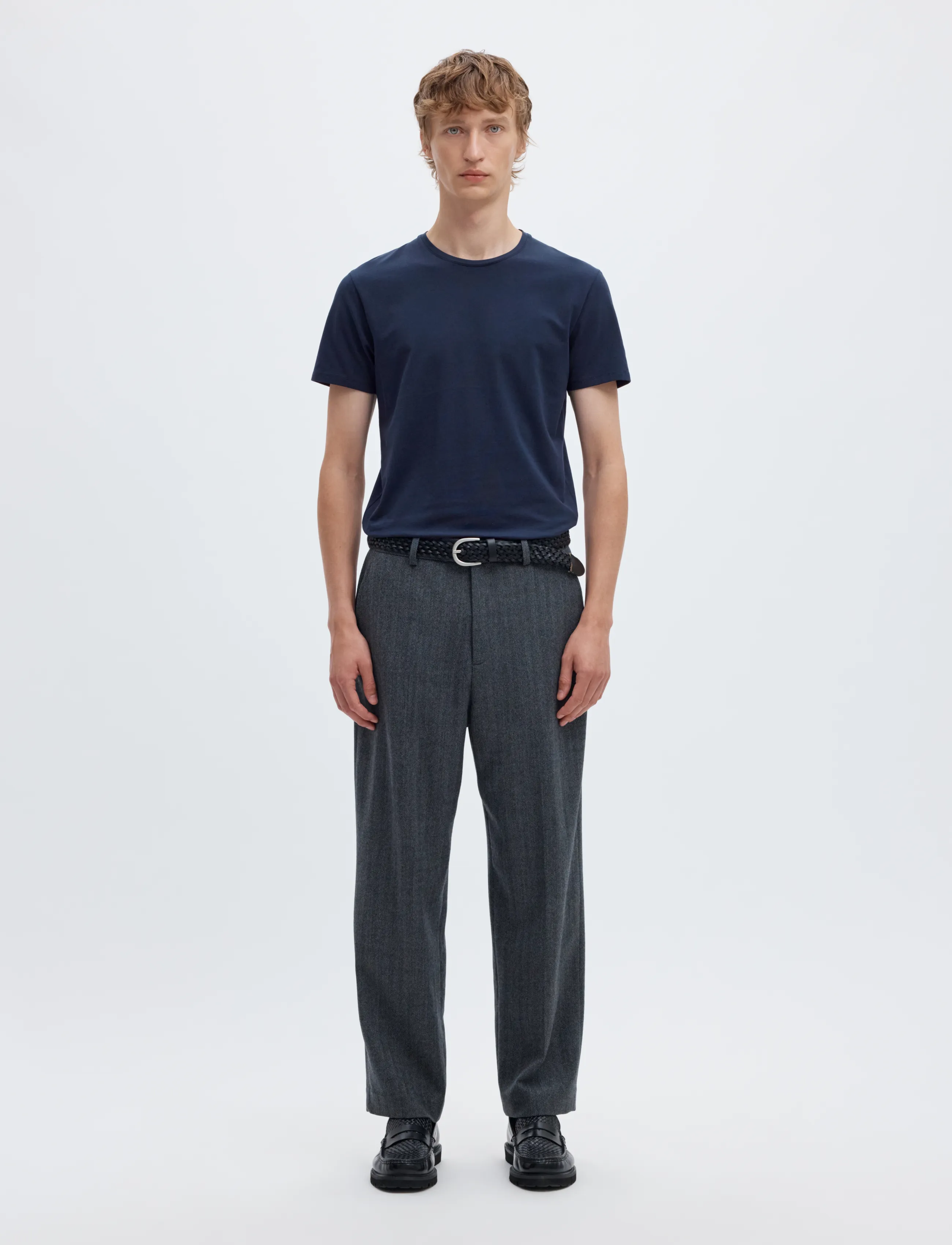 Selected - SLMNEWPIMA SS O-NECK TEE NOOS - kurzärmelige t-shirts - navy blazer - 4