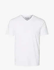 Selected Homme - SLHNEWPIMA SS V-NECK TEE NOOS - v-neck t-shirts - bright white - 1