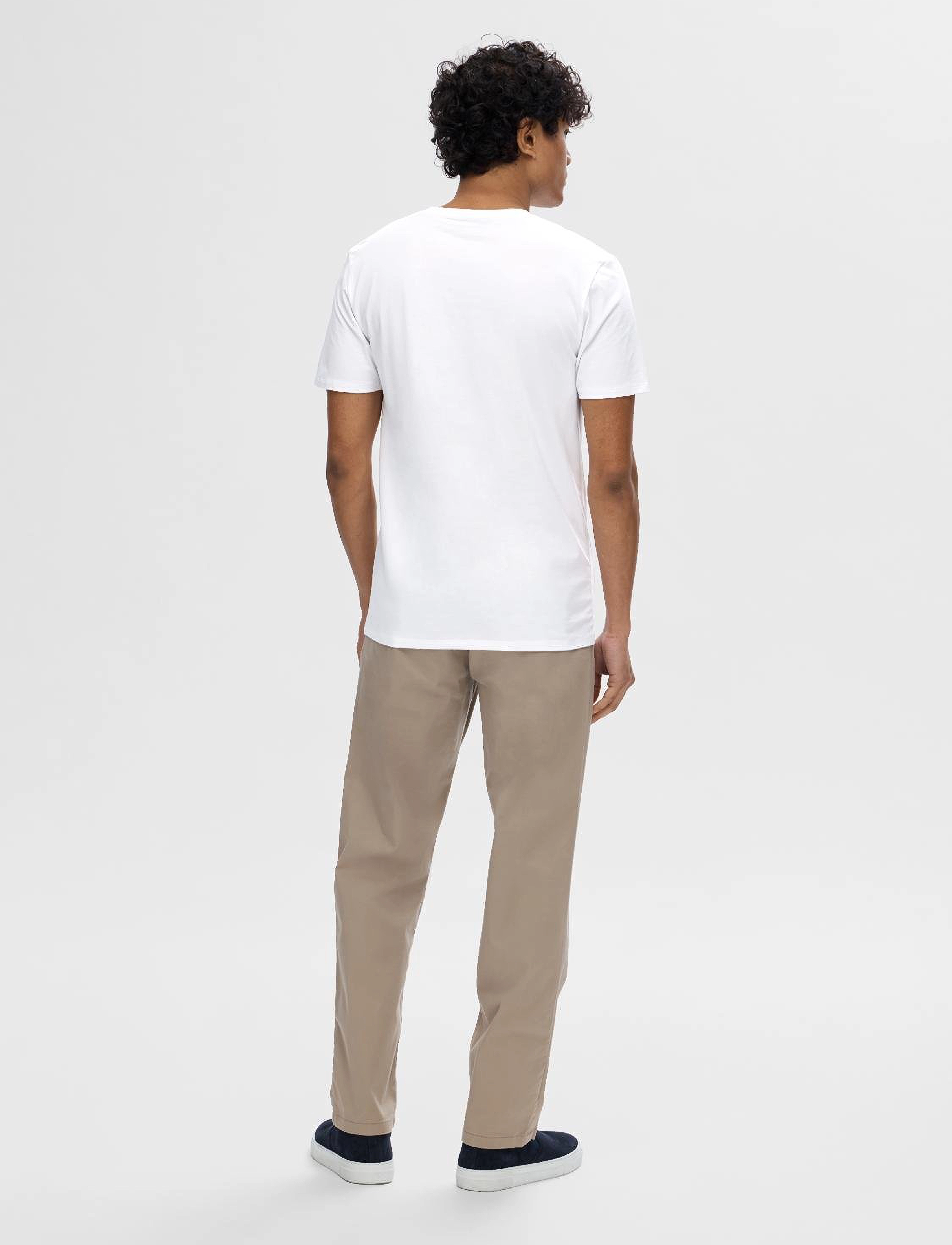 Selected - SLMNEWPIMA SS V-NECK TEE NOOS - die niedrigsten preise - bright white - 3