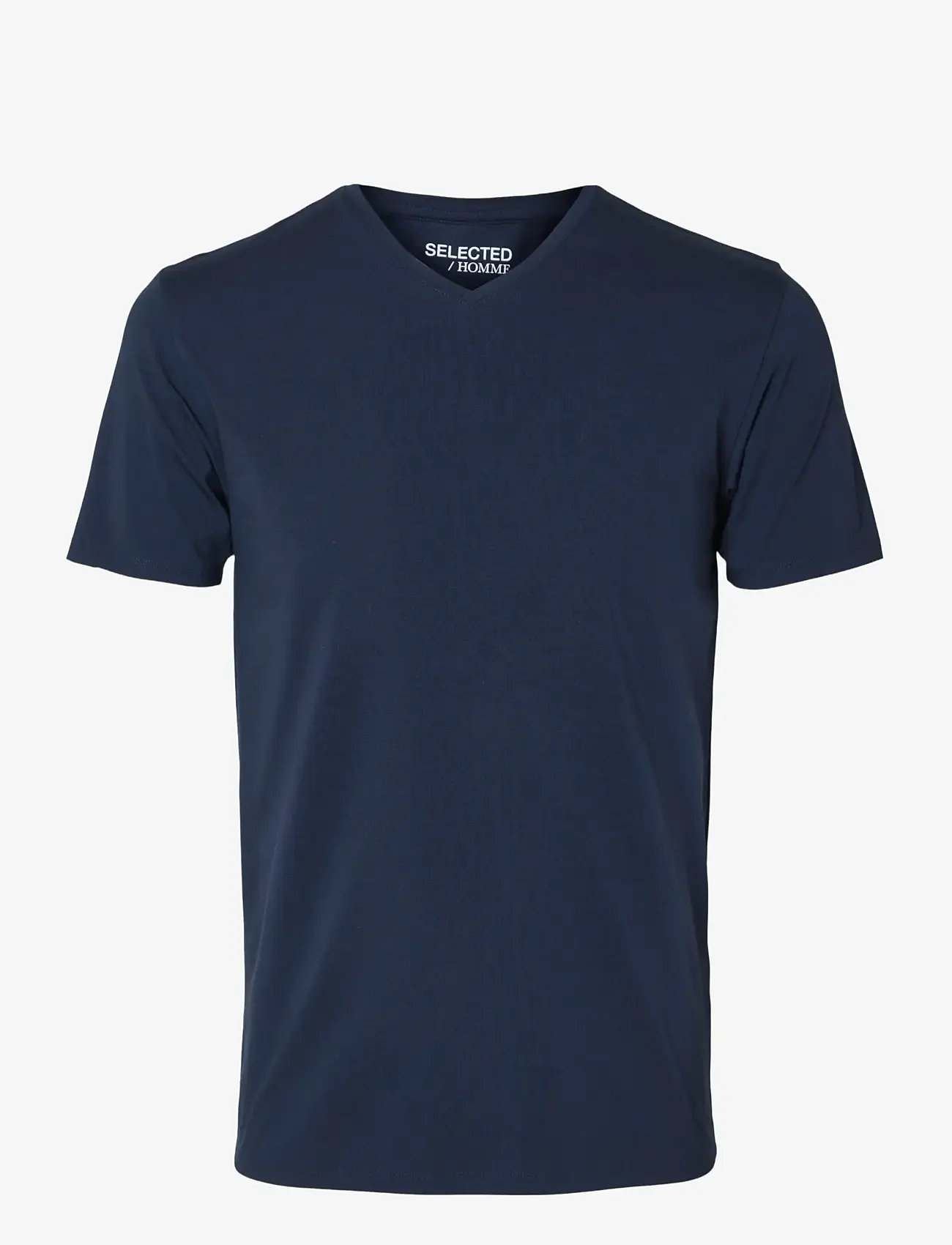 Selected - SLMNEWPIMA SS V-NECK TEE NOOS - t-shirts med v-hals - navy blazer - 1