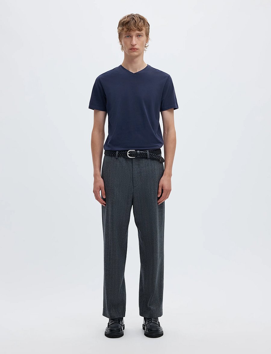 Selected - SLHNEWPIMA SS V-NECK TEE NOOS - t-shirts mit v-ausschnitt - navy blazer - 4