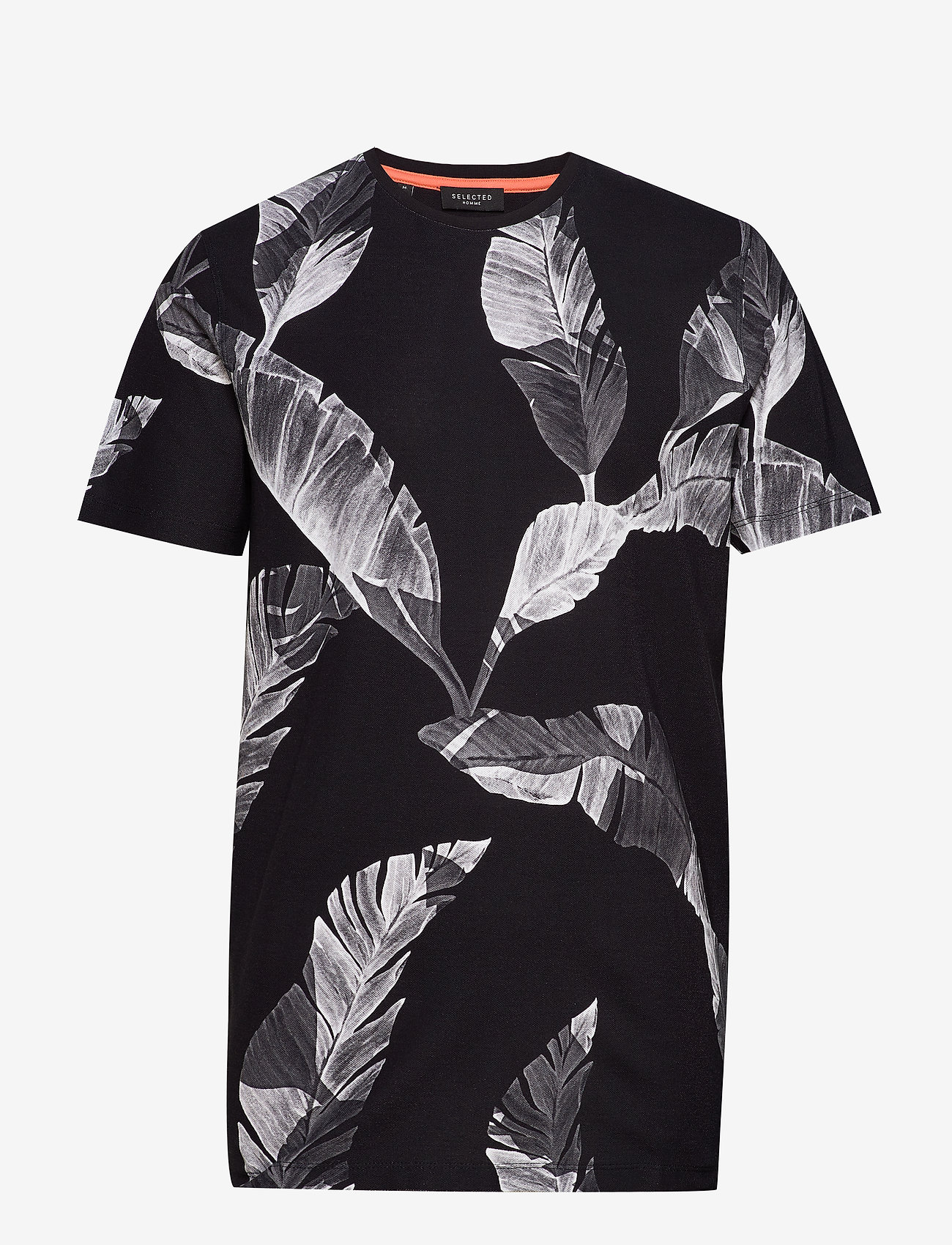 Selected Homme - SLHTONY AOP SS O-NECK TEE B - black - 0