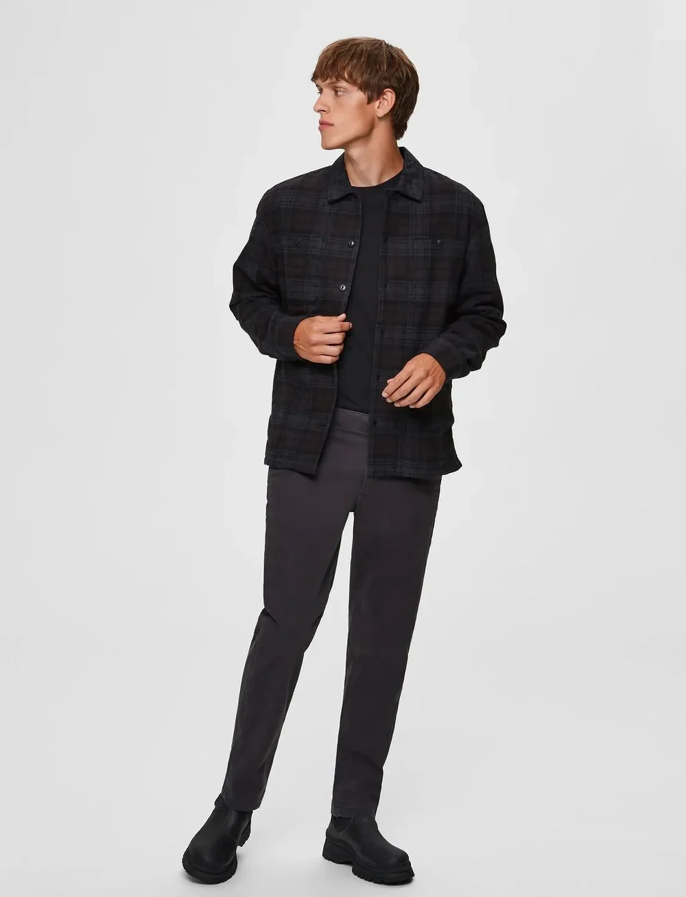 Selected - SLHSTRAIGHT-NEWPARIS FLEX PANTS W - chinos - phantom - 3