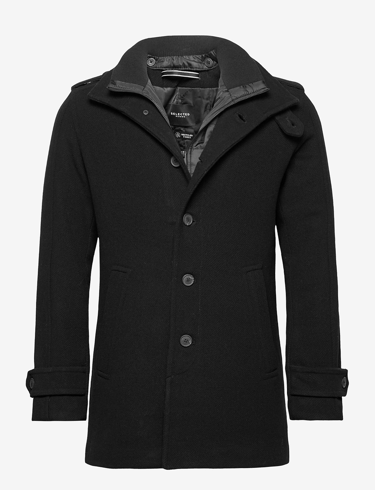 Selected - SLHNOAH  WOOL COAT B - black - 0