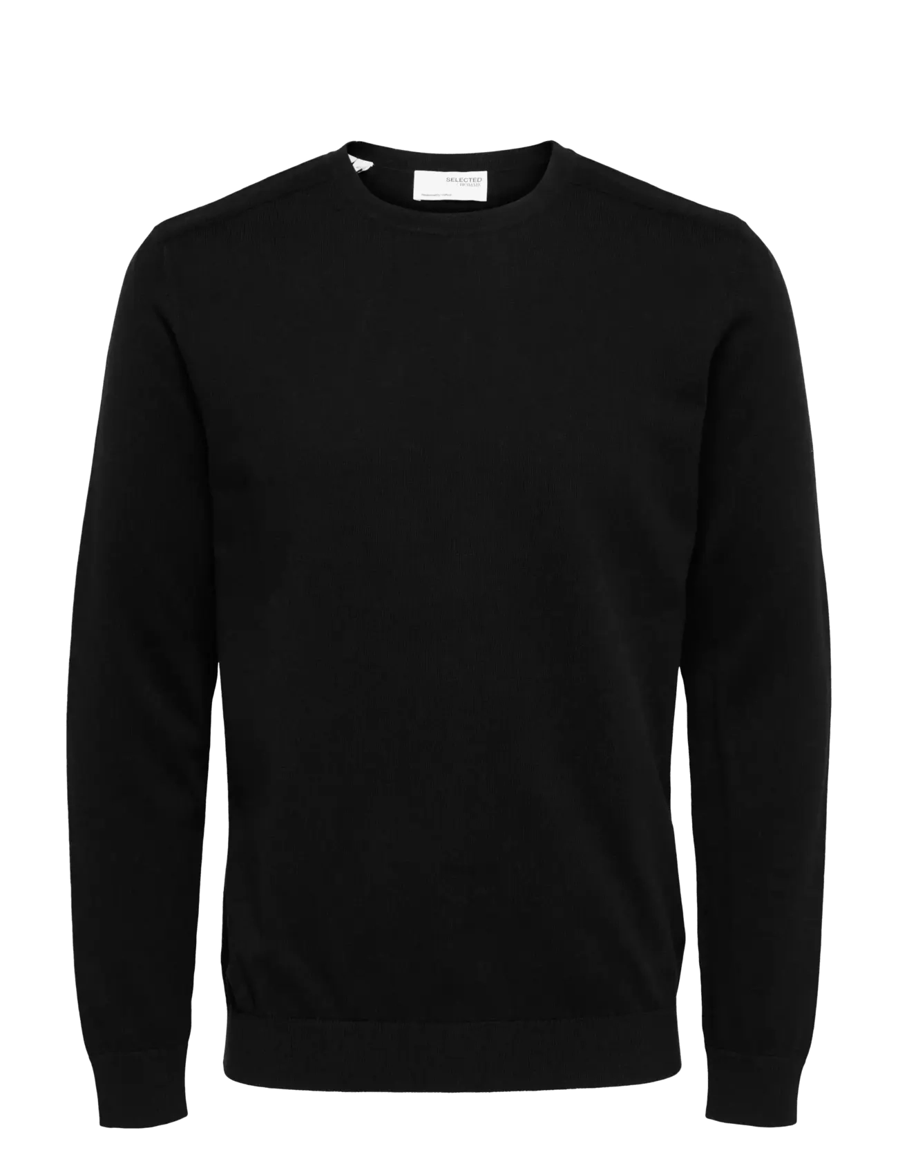 Selected SLMBERG CREW NECK NOOS - Strik - BLACK / black