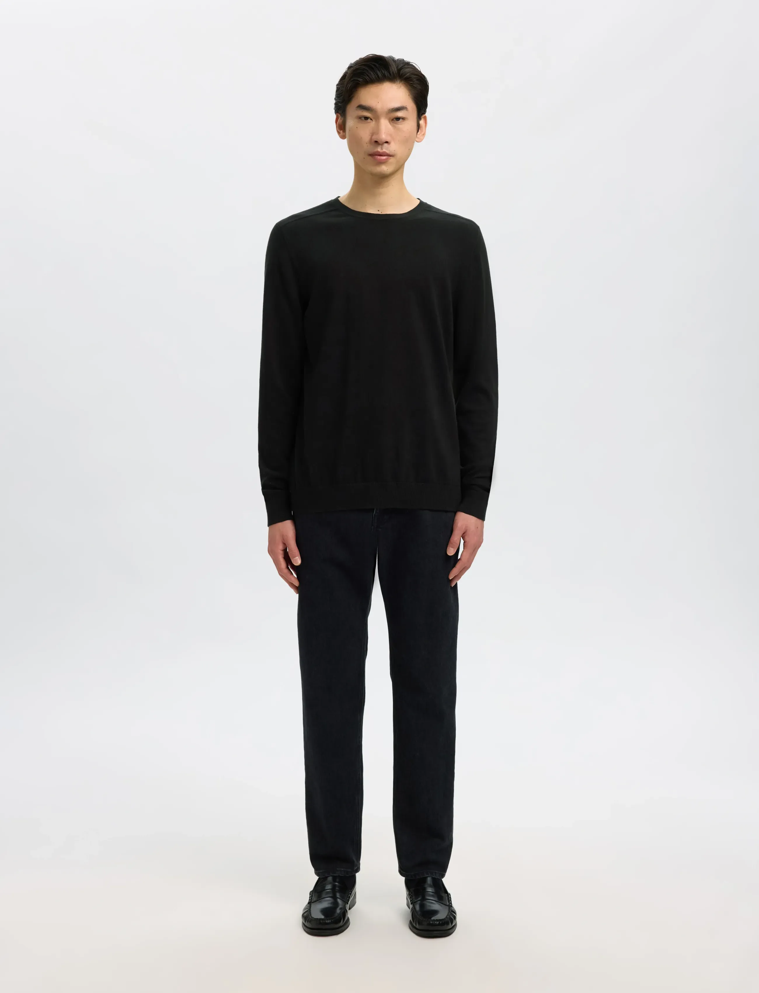 Selected - SLMBERG CREW NECK NOOS - rund hals - black - 4