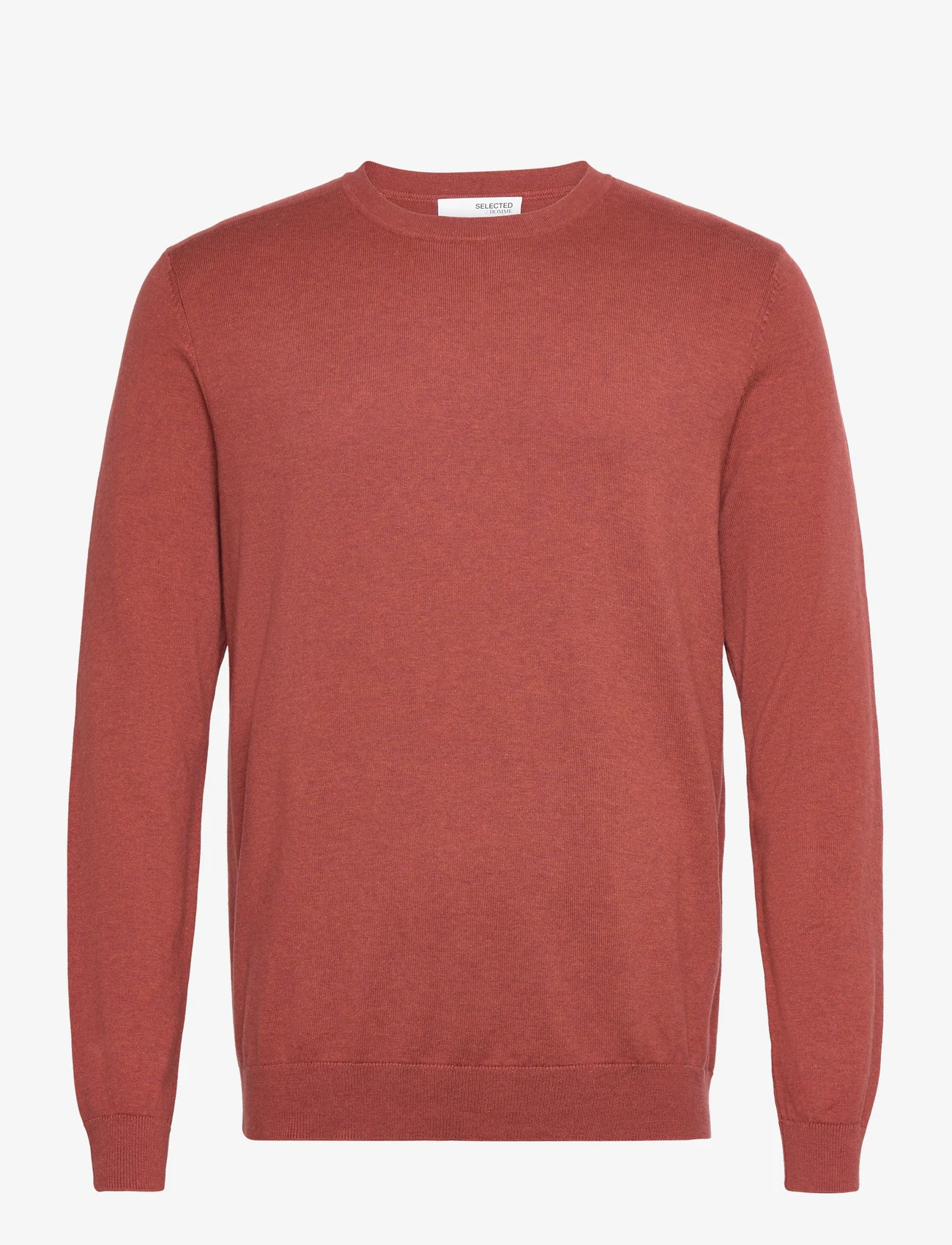 Selected Homme - SLHBERG CREW NECK NOOS - basic knitwear - burnt henna - 0