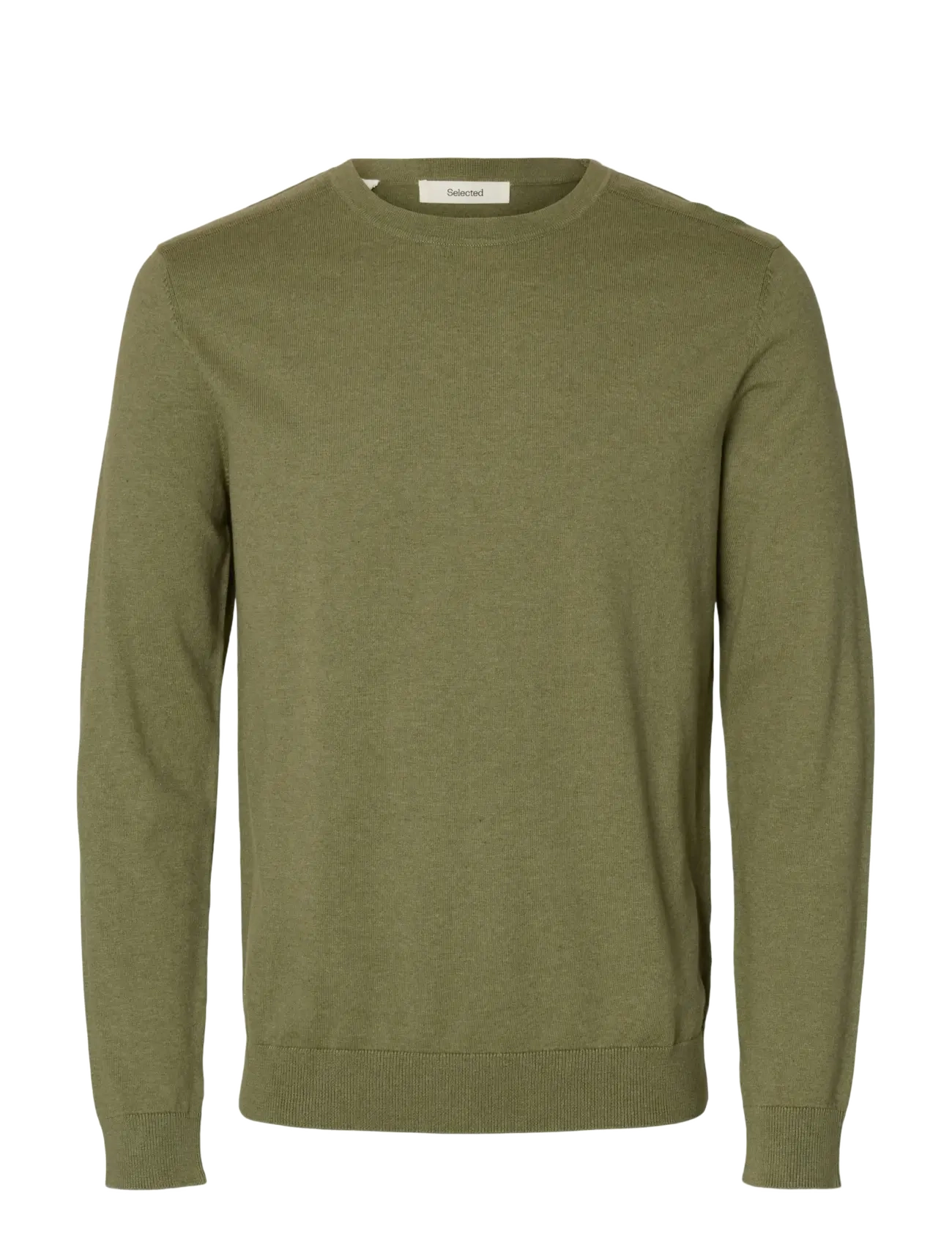 Selected SLHBERG CREW NECK NOOS - Strickmode - DEEP LICHEN GREEN / khaki/green