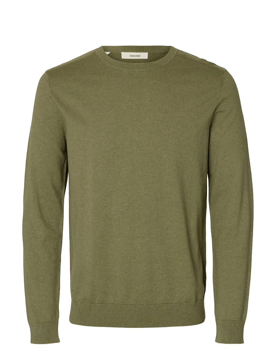 Selected - SLMBERG CREW NECK NOOS - megztiniai su apvalia apykakle - deep lichen green - 1