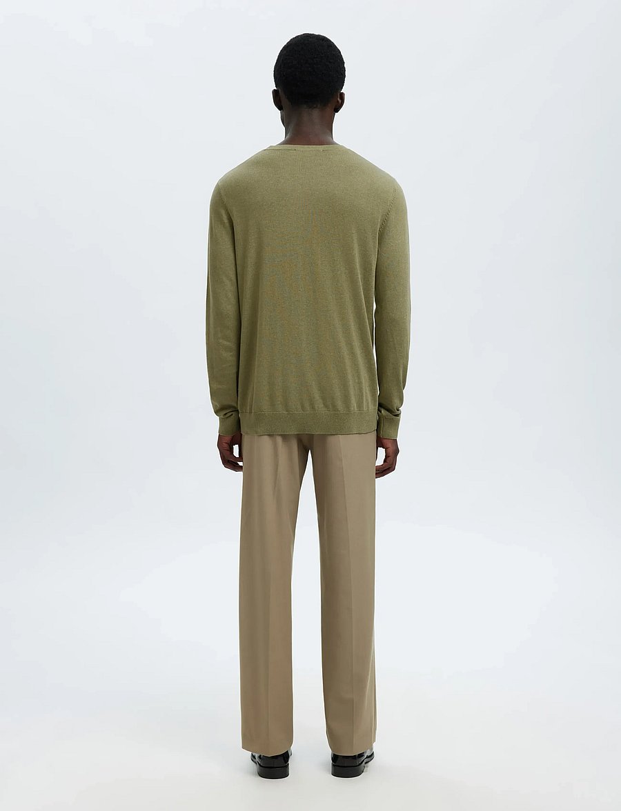Selected - SLMBERG CREW NECK NOOS - megztiniai su apvalia apykakle - deep lichen green - 2