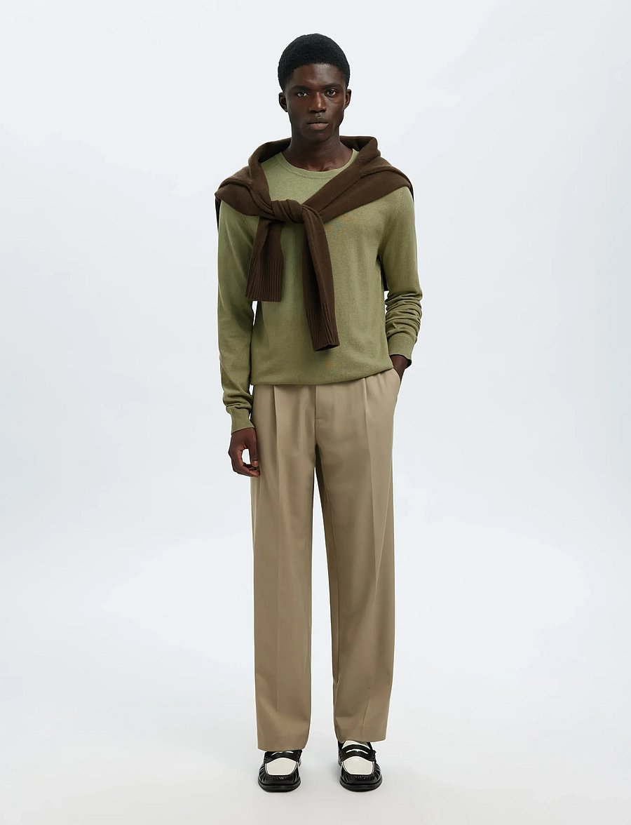 Selected - SLMBERG CREW NECK NOOS - megztiniai su apvalia apykakle - deep lichen green - 3