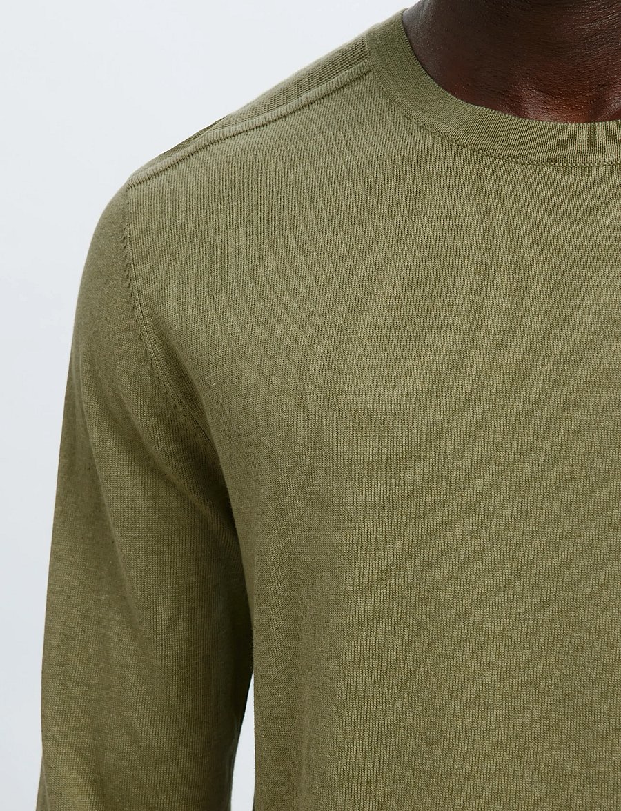 Selected - SLMBERG CREW NECK NOOS - megztiniai su apvalia apykakle - deep lichen green - 4
