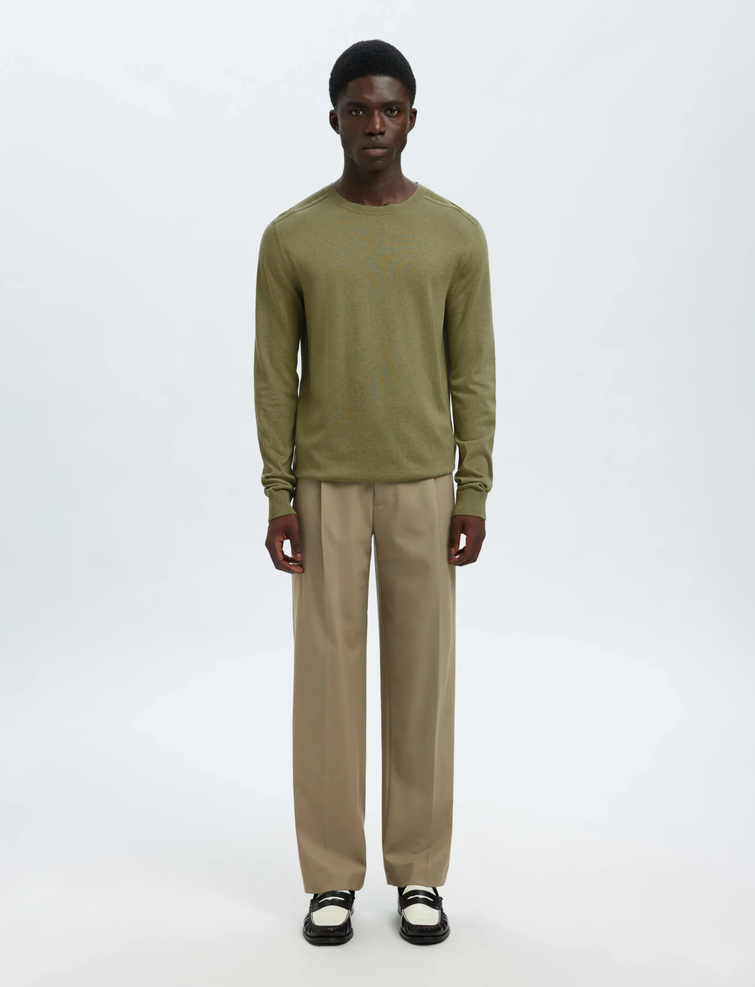Selected - SLMBERG CREW NECK NOOS - rund hals - deep lichen green - 5
