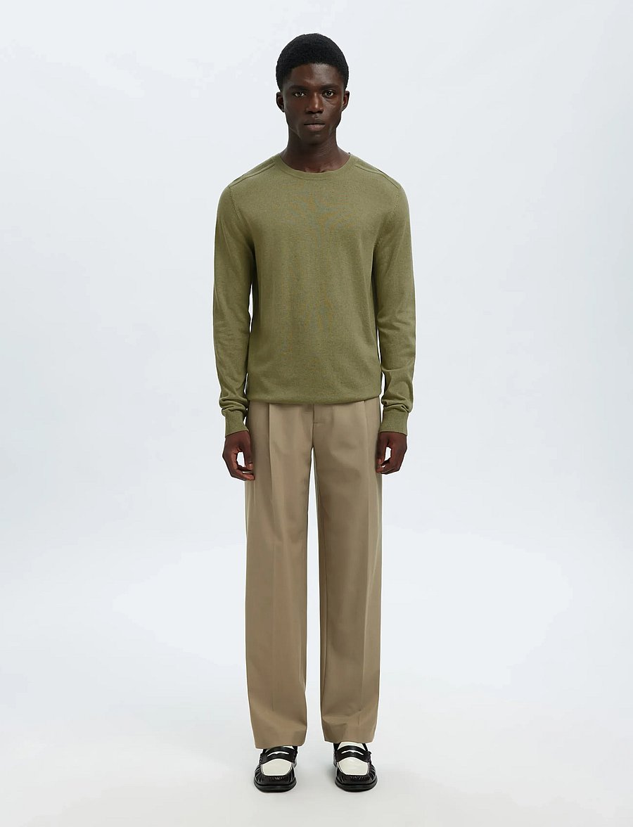 Selected - SLMBERG CREW NECK NOOS - megztiniai su apvalia apykakle - deep lichen green - 5