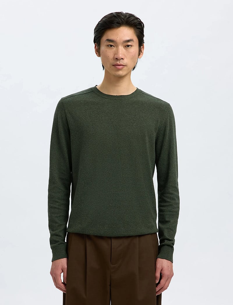Selected - SLMBERG CREW NECK NOOS - rundhalsad - forest night - 0
